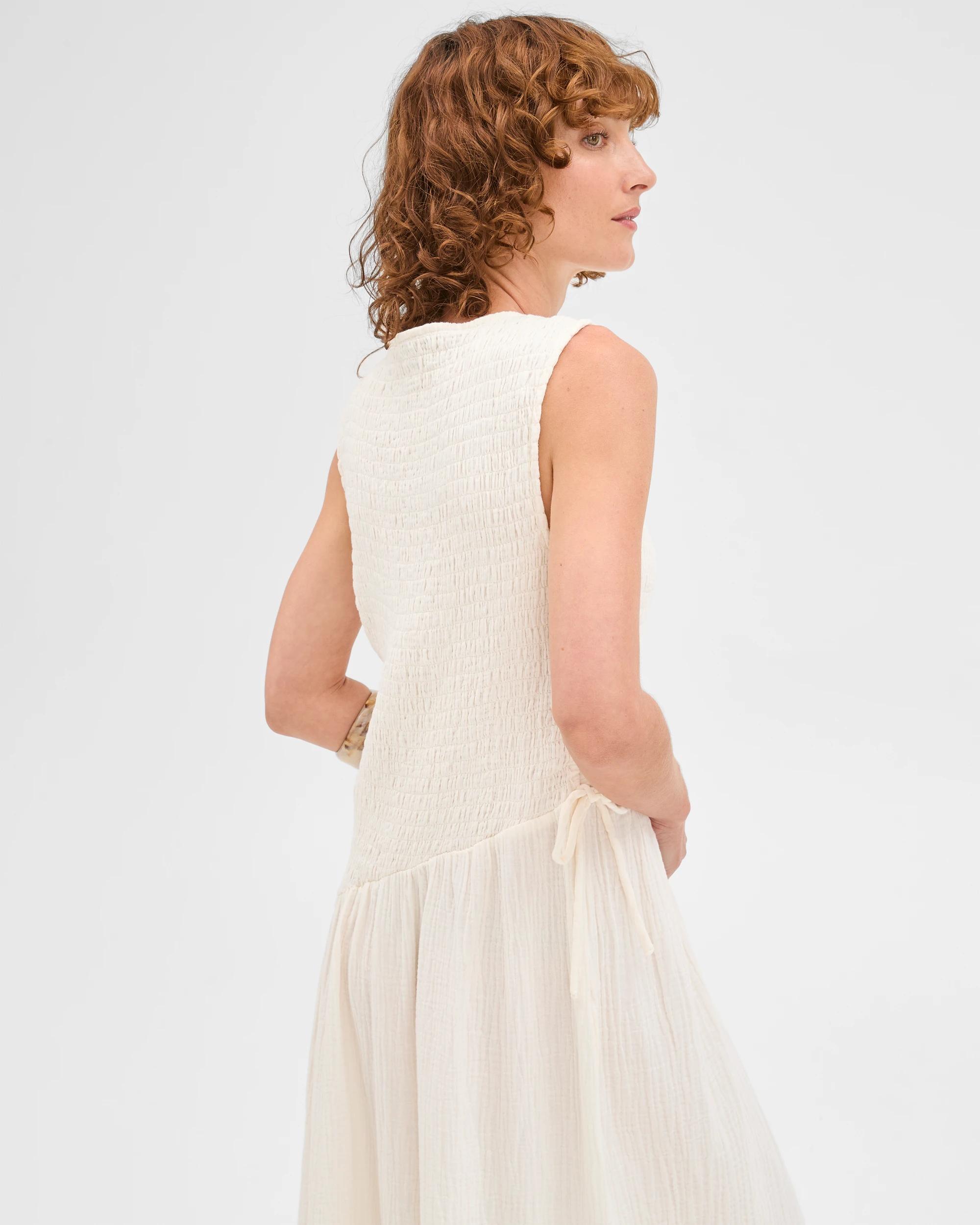 7 Target Woman Australian Cotton Resort Woven Asymmetrical Midi Dress WHITE, 7 of 7