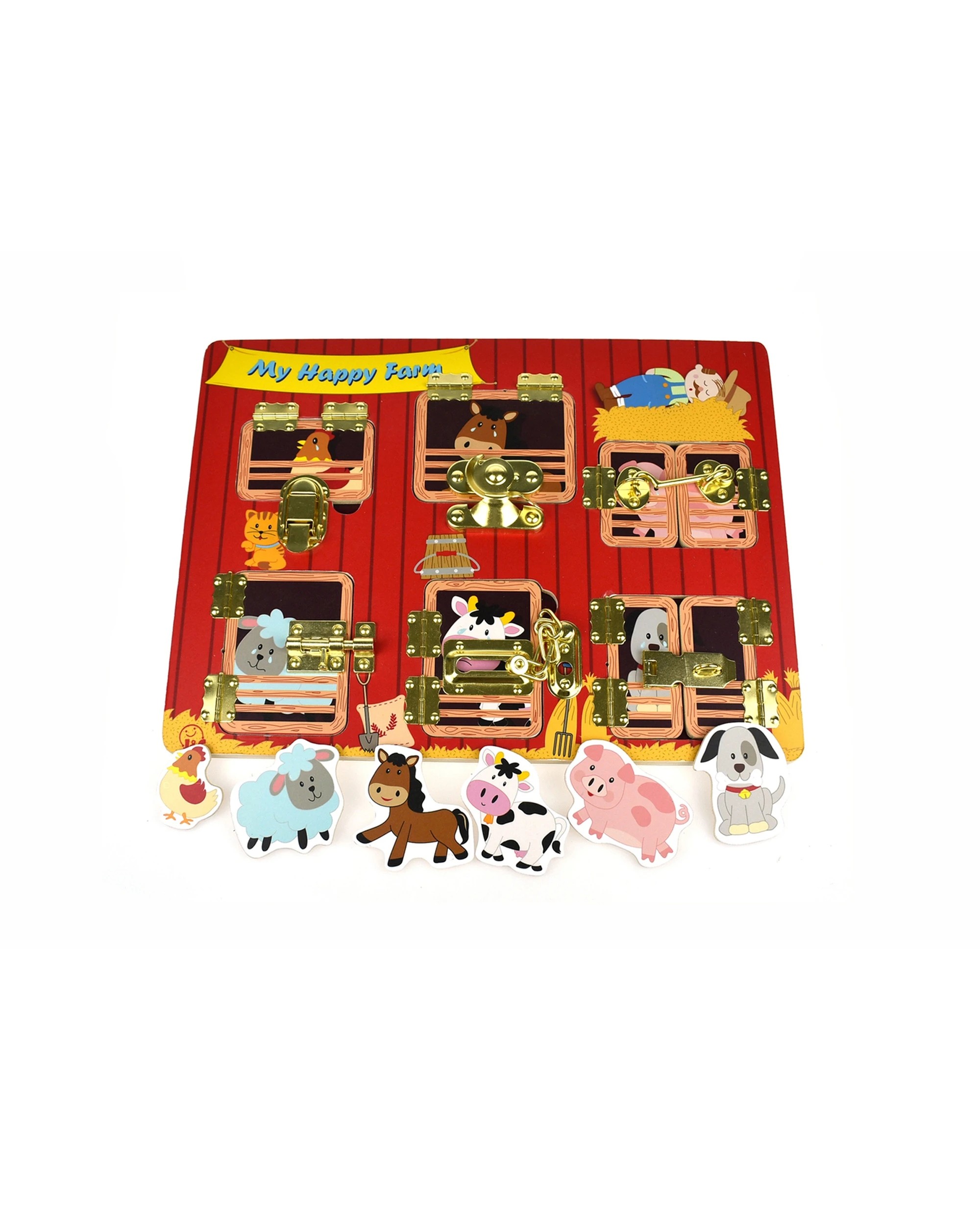 4 Kaper Kidz My Happy Farm Latches Puzzle Childrens Toy Educational Play Board - Multi, 4 of 7