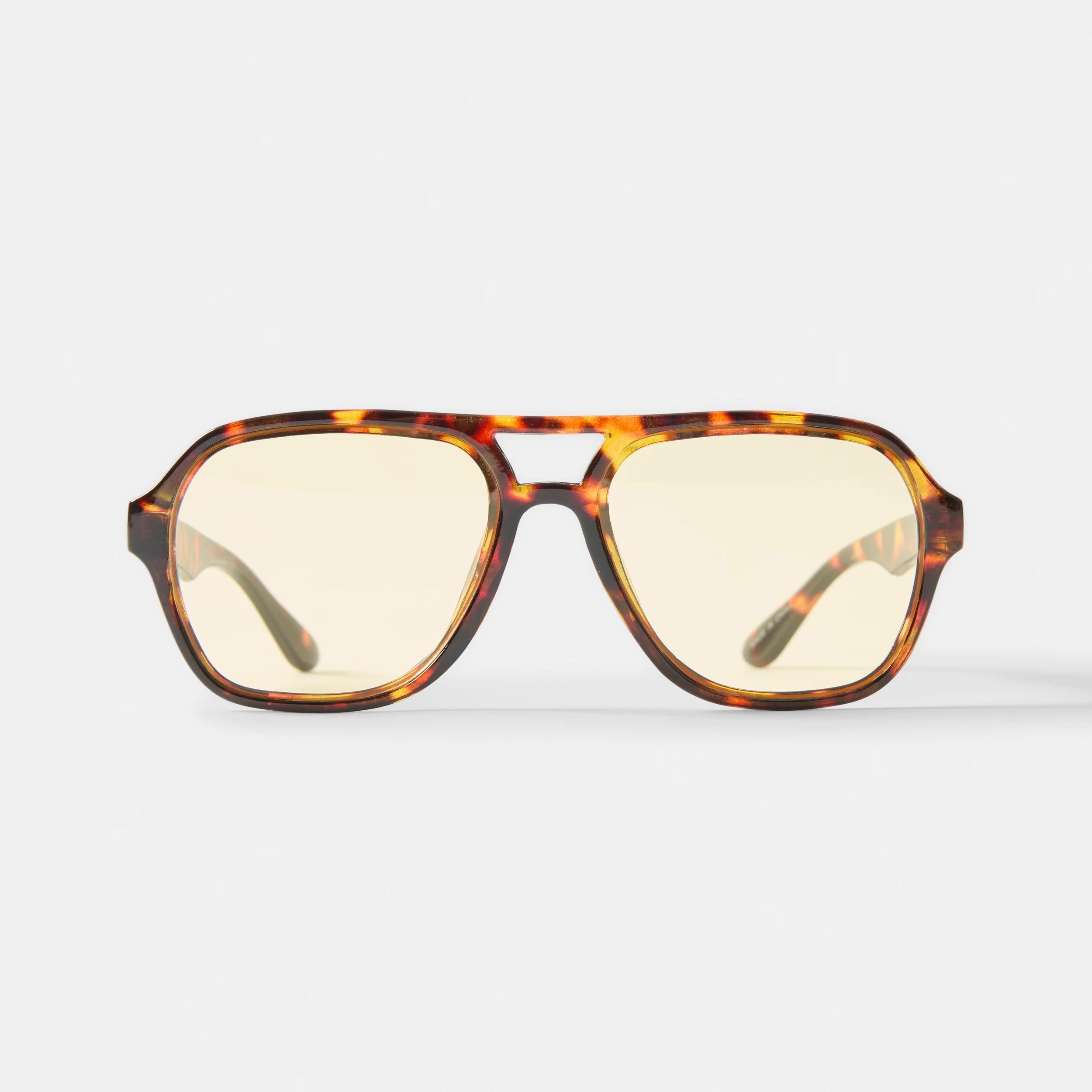 1 Square Aviator Glasses Tort Yel, 1 of 9
