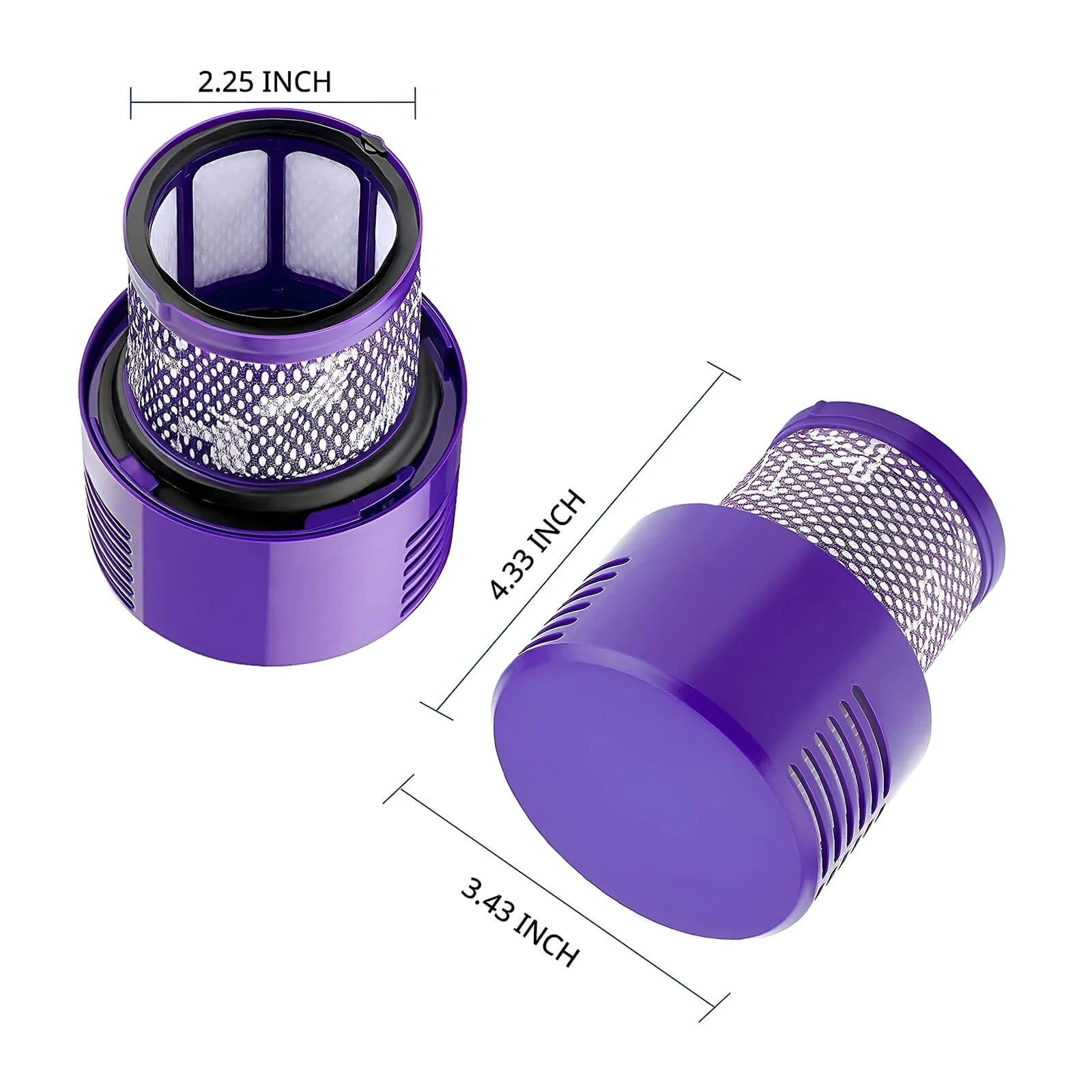 4 Hygieia 4pk Hepa Filters For Dyson Cyclone V10 Vacuum Cleaners - Purple, 4 of 4