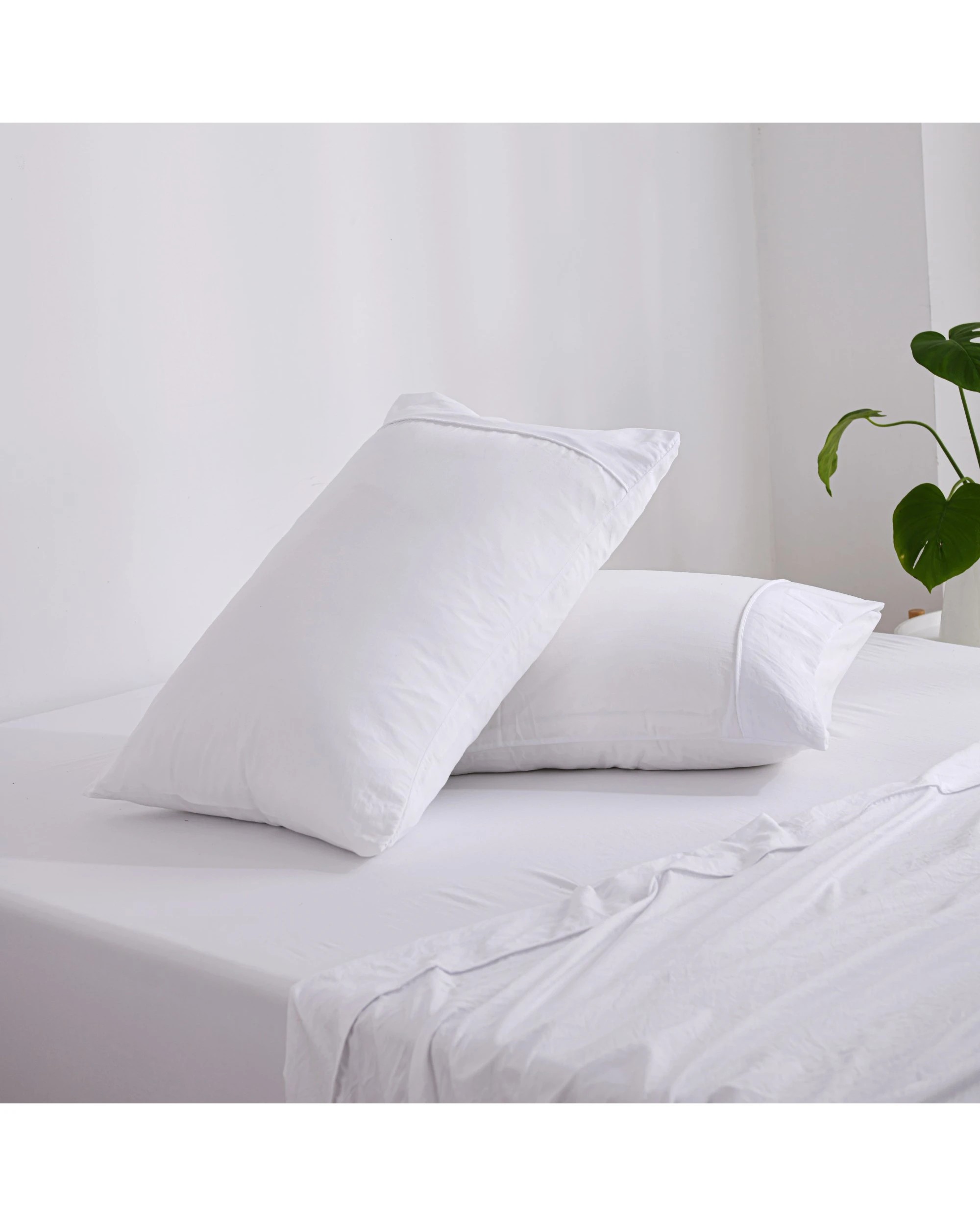 3 Dreamaker Superfine Washed Microfibre Sheet Set - Super King Bed - White, 3 of 5