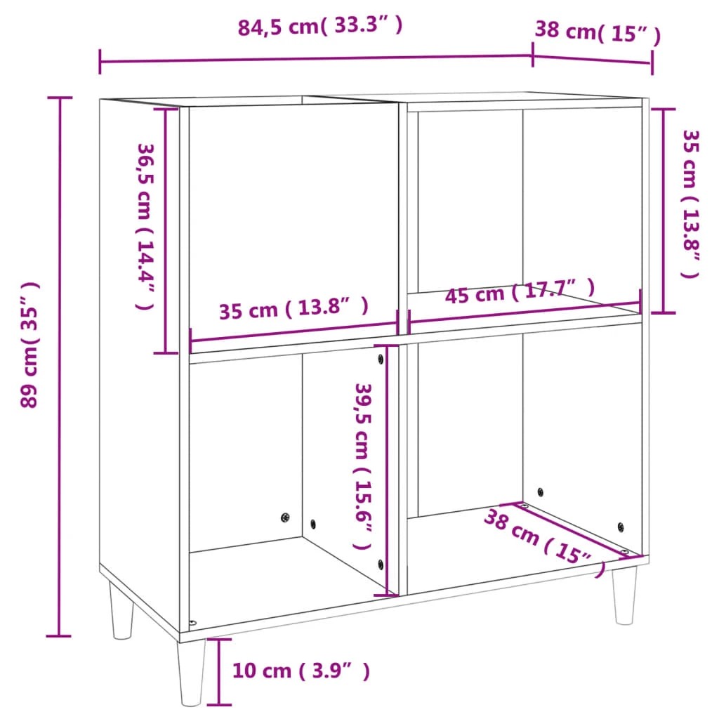 9 vidaXL Record Cabinet with Ample Storage Ample Storage - White, 9 of 10