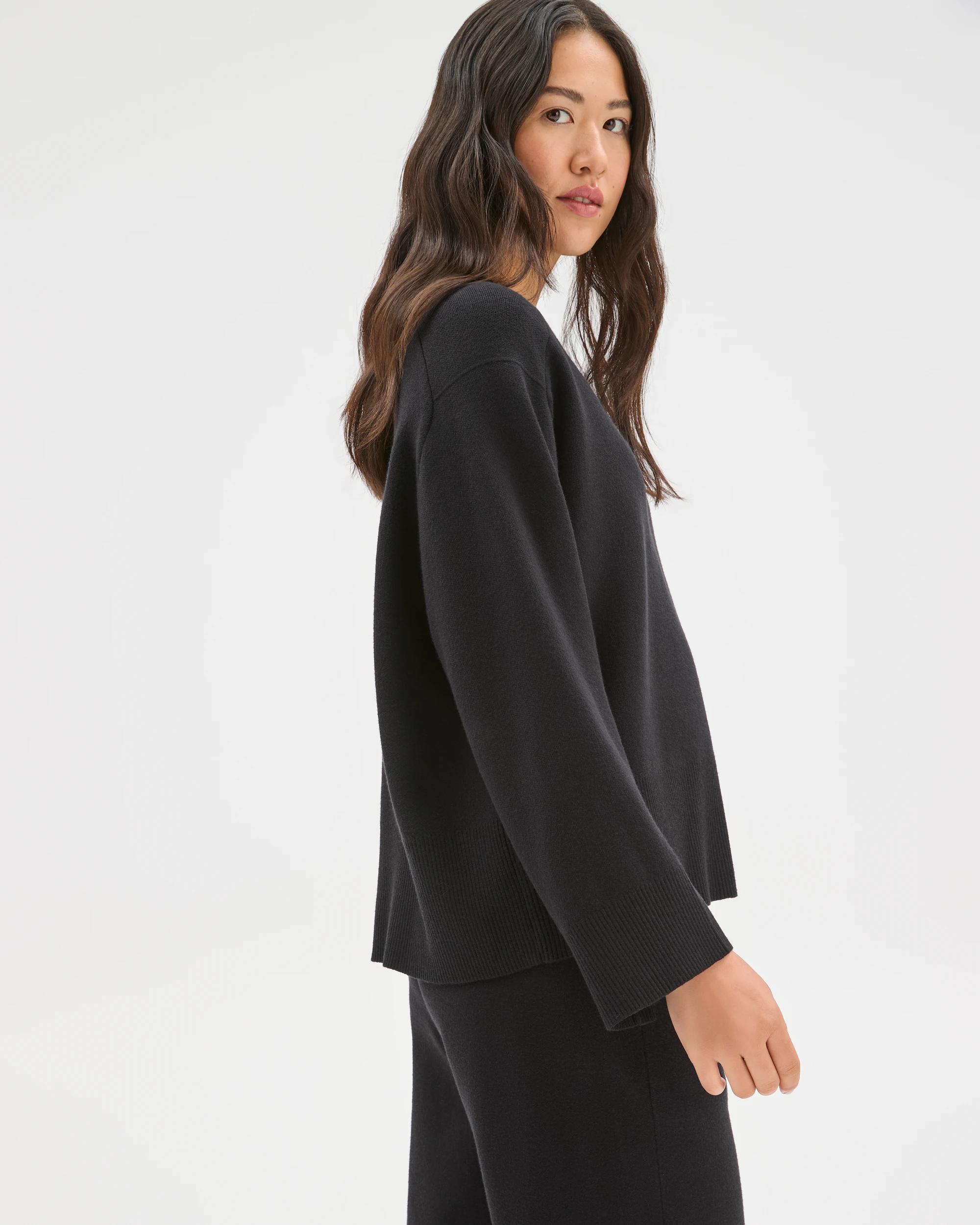 2 Target Woman Clean Knit Crew Neck Sweater BLACK, 2 of 6