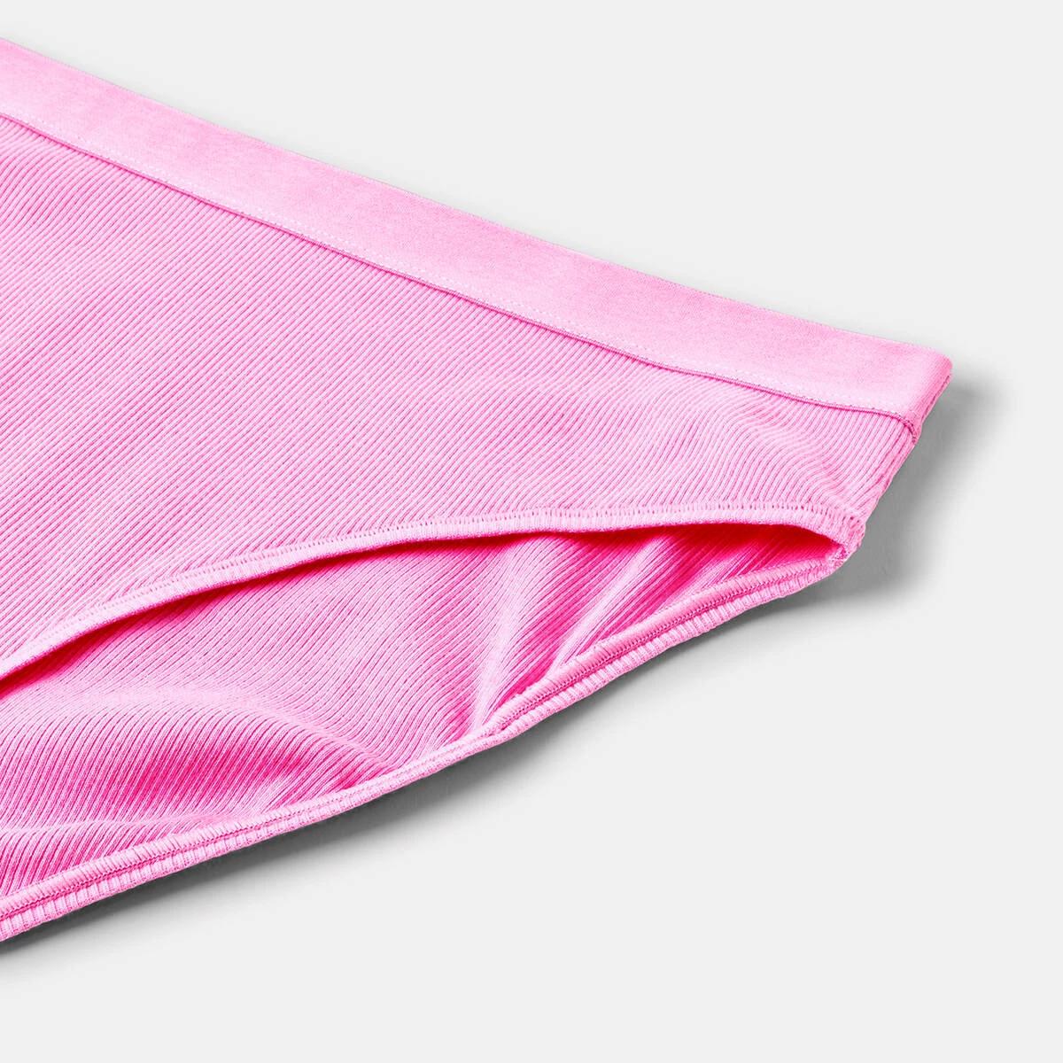7 Ribbed Bikini Briefs Pop Pink, 7 of 7