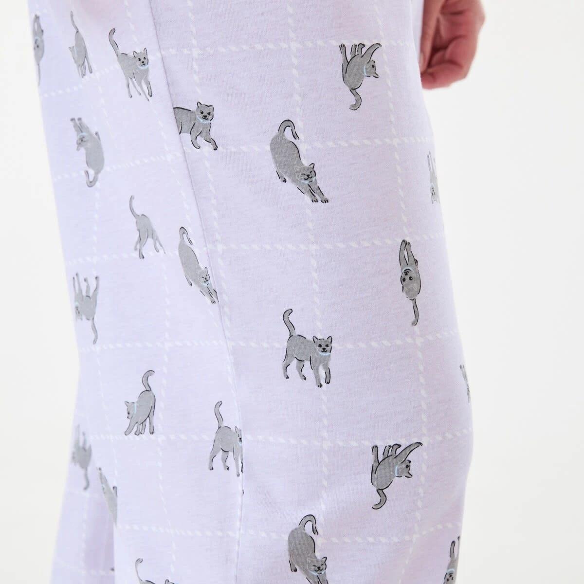 5 Printed Knit Pants Cat Chk, 5 of 5