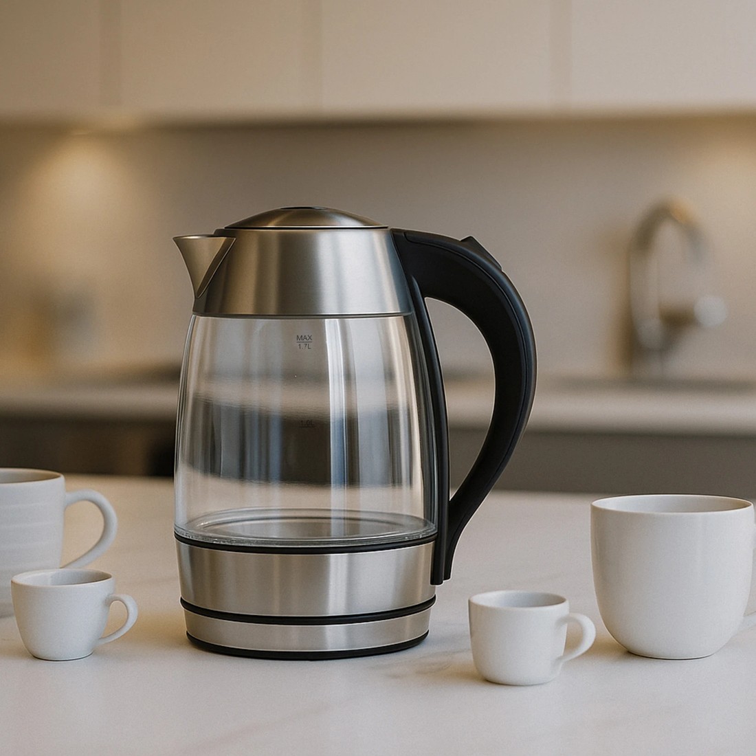 3 Kitchen Couture 1.7L Double Wall Glass Kettle with Thermoguard™ Protection - Grey, 3 of 4