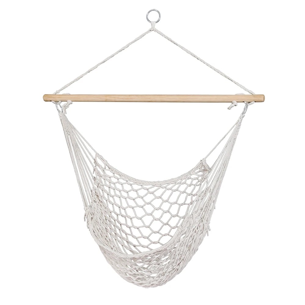 1 Gardeon Hammock Chair Outdoor Hanging Camping Mesh Indoor Cream - Beige, 1 of 6
