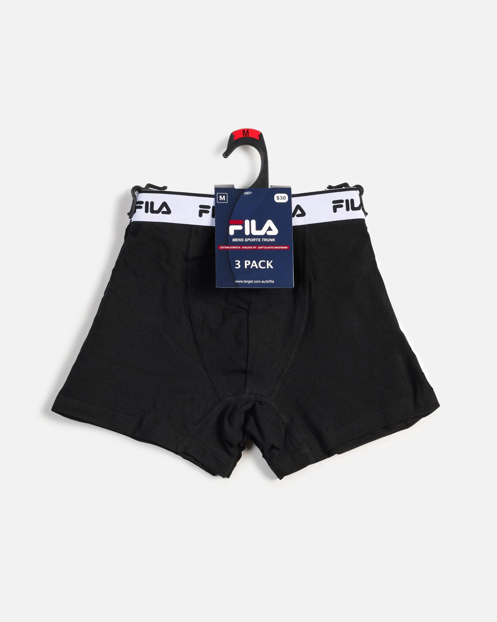3 3 Pack Rome Sports Trunks - Fila BLACK, 3 of 3