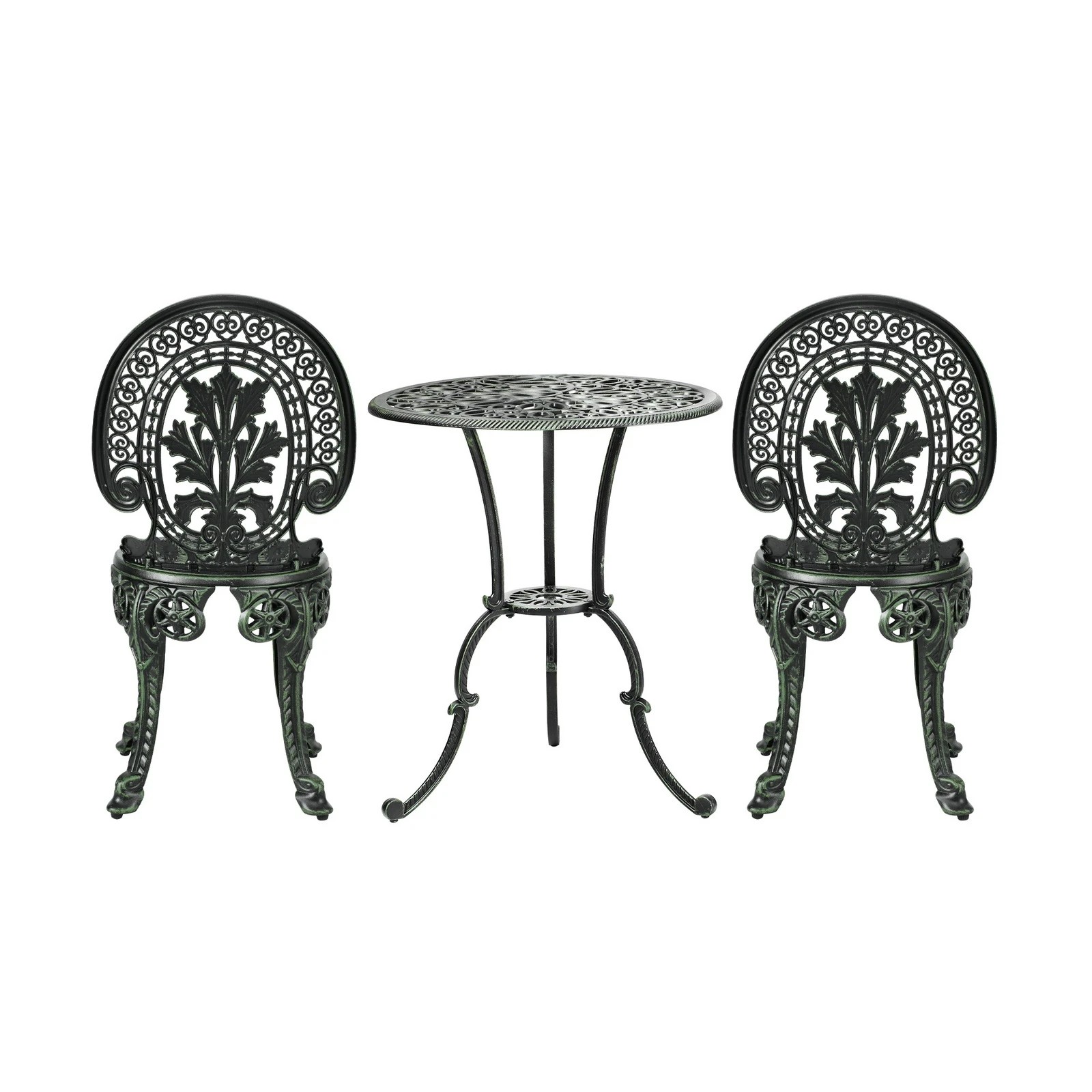 4 Livsip Bistro Setting Outdoor Cast Aluminium Table Chair Garden Furniture 3piece
 - Bronze, 4 of 10