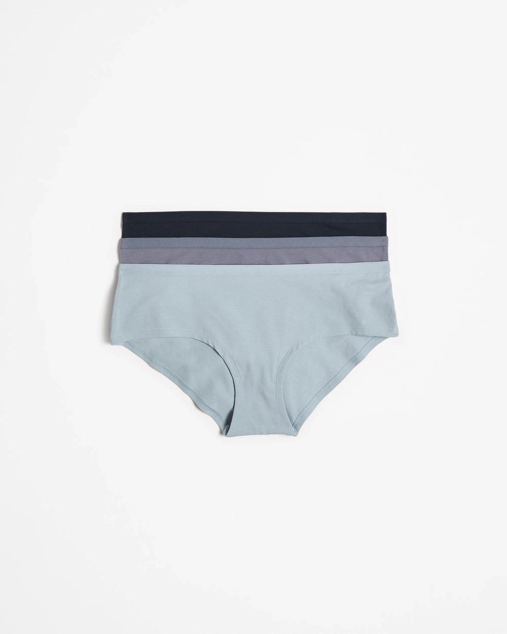 1 Lily Loves Australian Cotton 3 Pack Boyleg Briefs NAVY GREY BLUE, 1 of 4