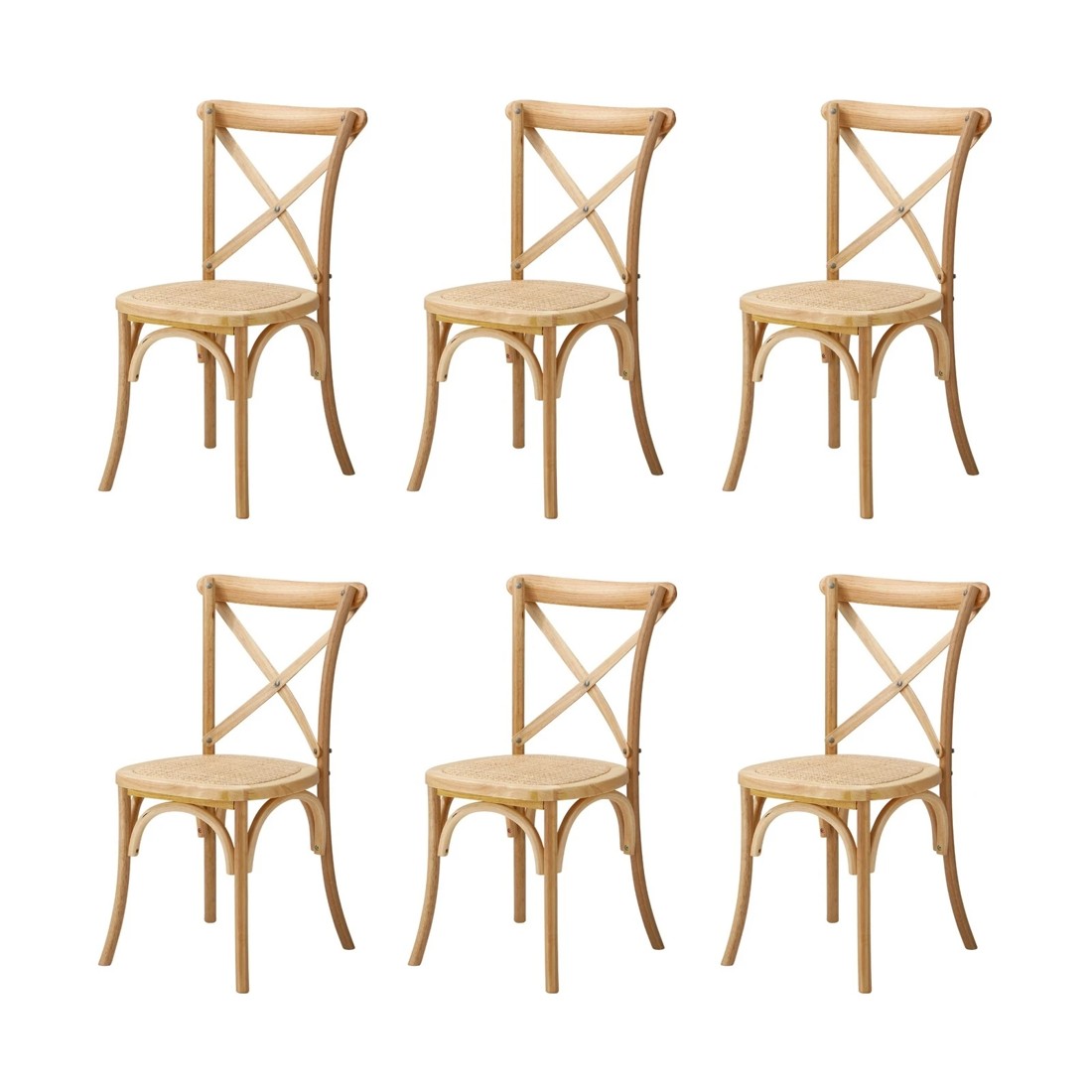 7 Oikiture 160cm Extendable Dining Table With 6pcs Dining Chairs Crossback Wooden
 - Multi, 7 of 10