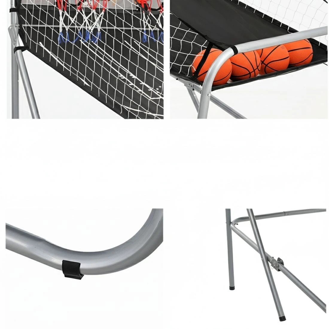 4 Basketball Arcade Game Electronic Scorer 8 Games Double Shoot - Grey, 4 of 4