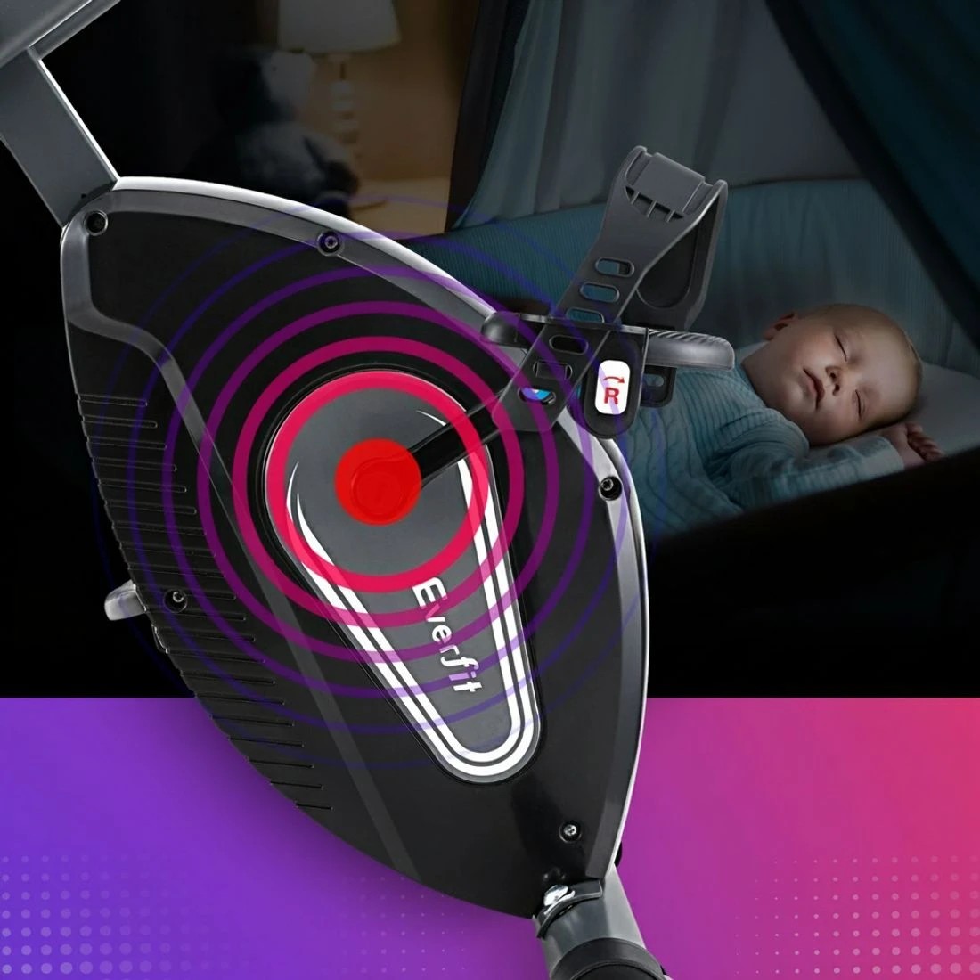 5 Everfit Folding Exercise Bike Magnetic X-Bike Aerobic Trainer Indoor - Grey, 5 of 6