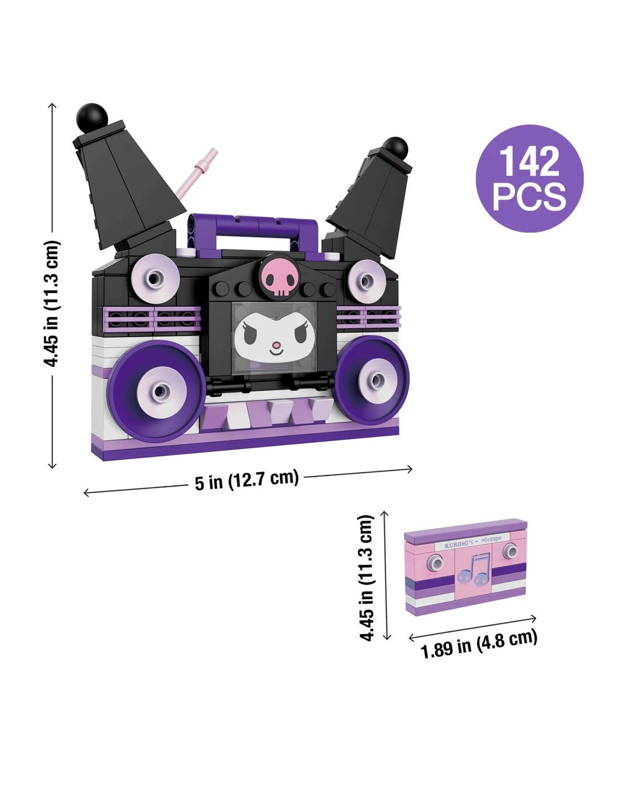 6 Brickcraft Hello Kitty and Friends Kuromi BoomBox Building Set 142 Pieces - Purple, 6 of 7