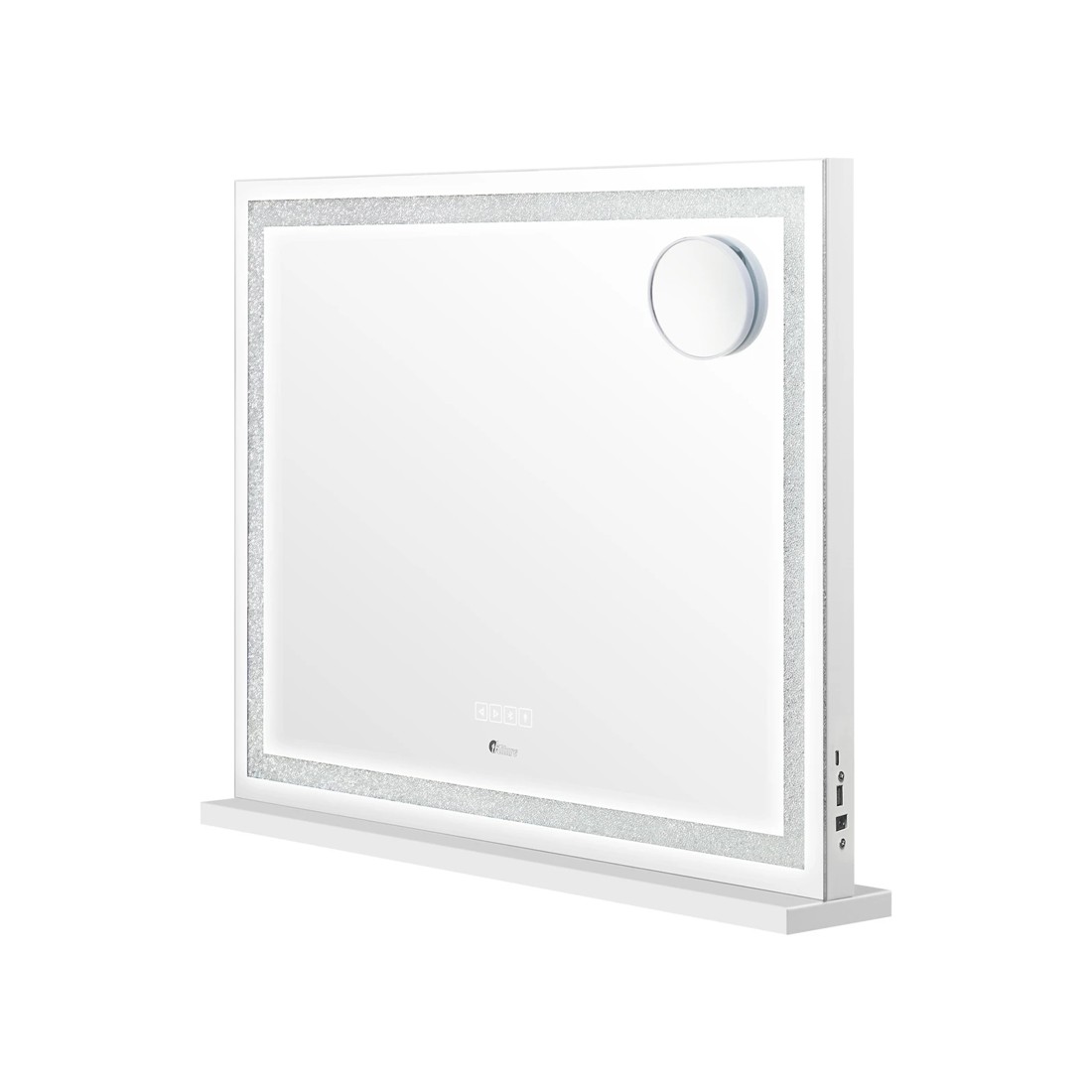 7 Oikiture Bluetooth Hollywood Led Makeup Mirror 58x49cm Crystal Vanity Mirrors
 - White, 7 of 7