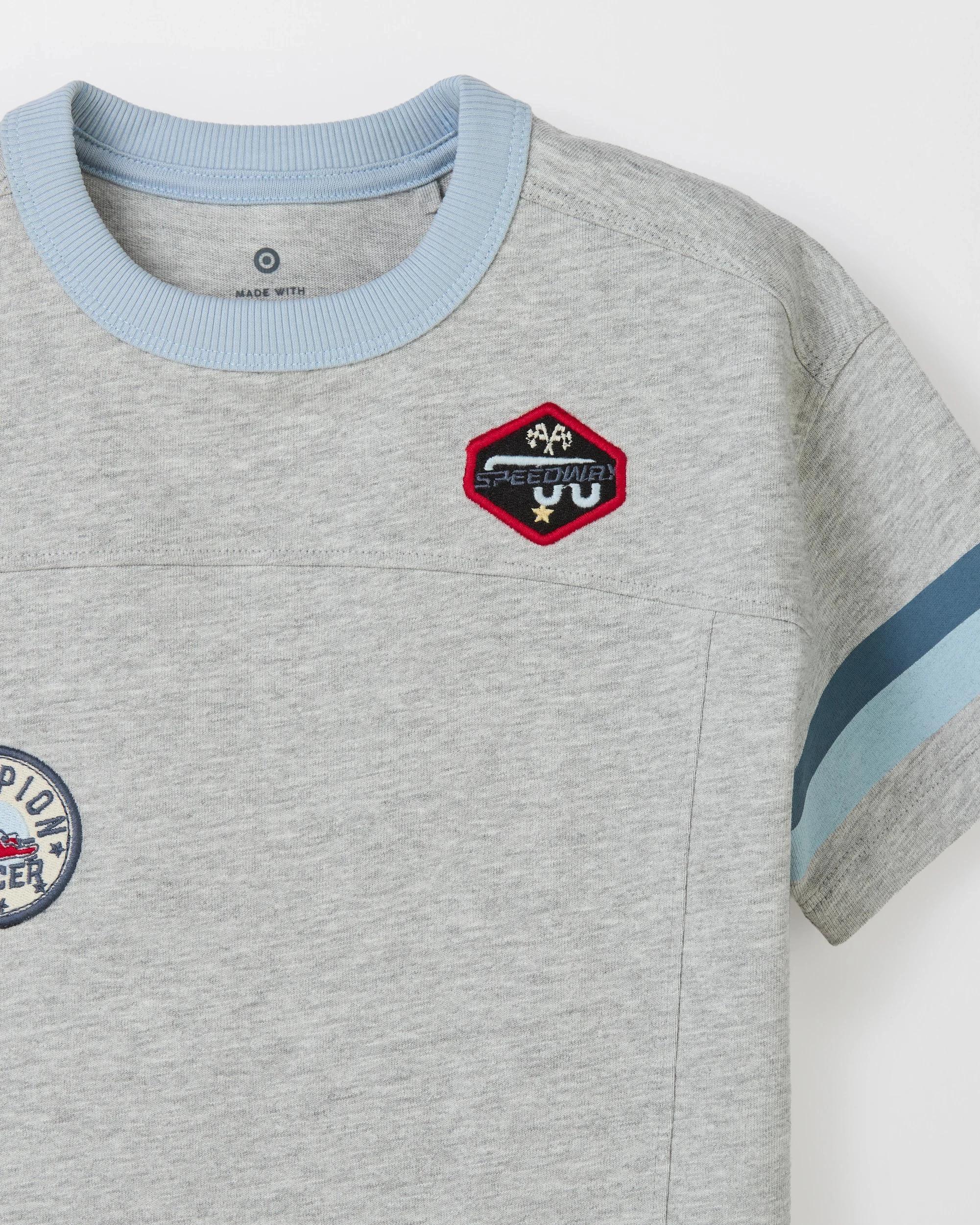 6 Target Kids Australian Cotton Short Sleeve Oversized T-Shirt GREY MARLE, 6 of 6