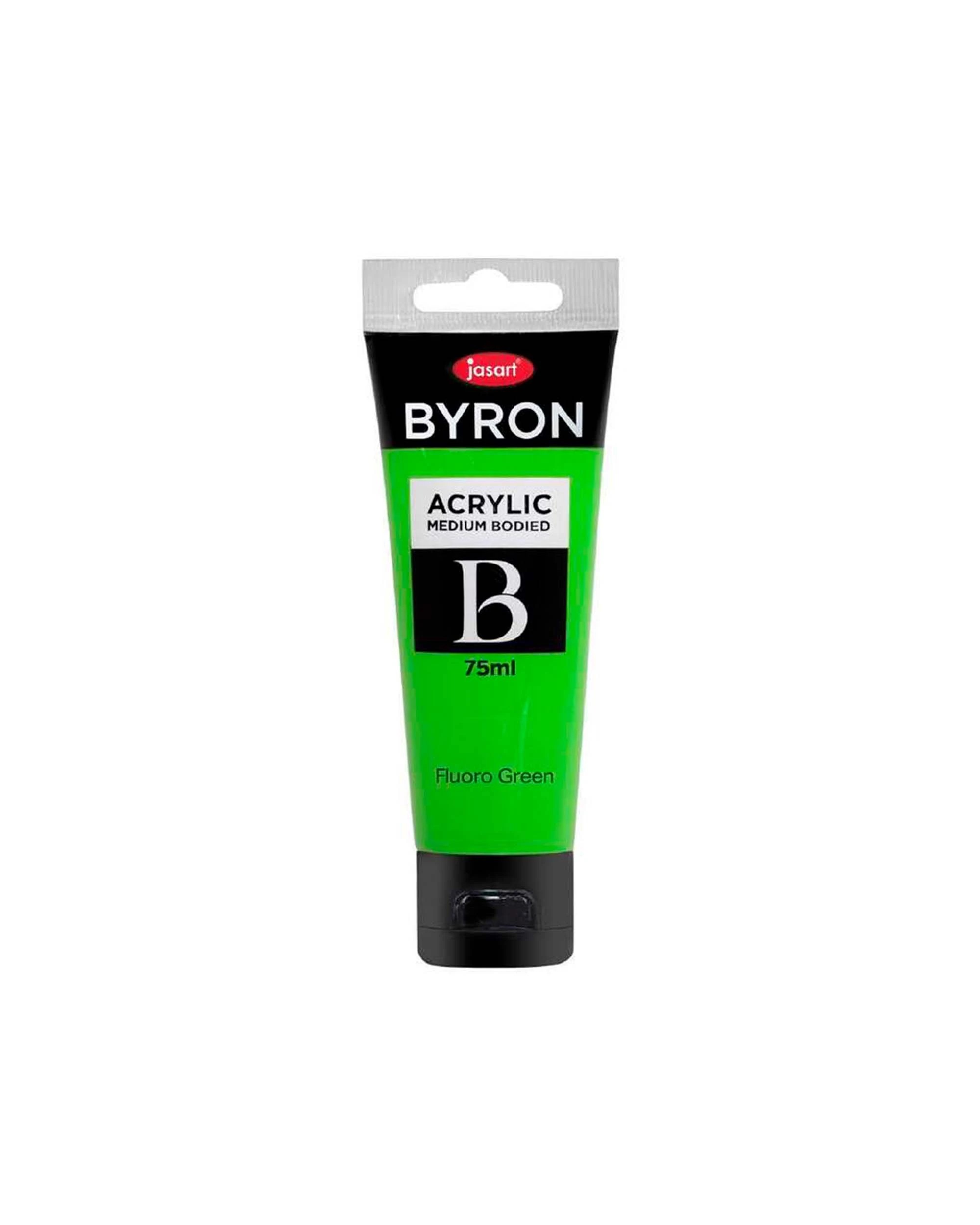 2 Jasart 10PK Byron Acrylic Paint Tube Art Craft Medium Bodied Non Toxic 75ml Fluoro - Green, 2 of 2