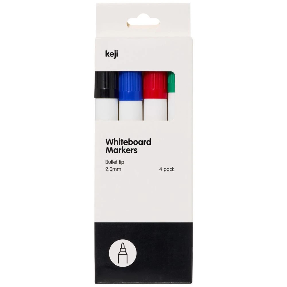 1 Keji Whiteboard Markers Bullet Assorted 4 Pack, 1 of 6