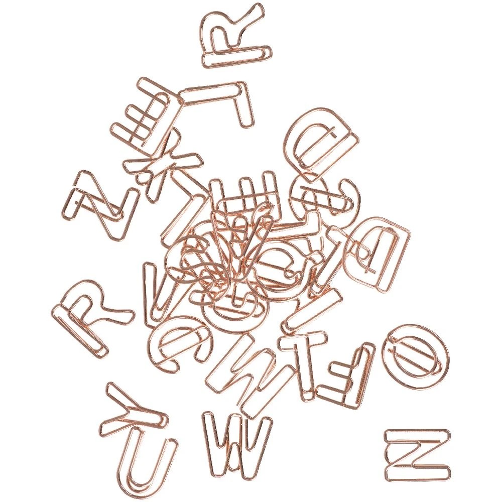 2 Otto Alphabet Paper Clips Rose Gold 35 Pack, 2 of 2
