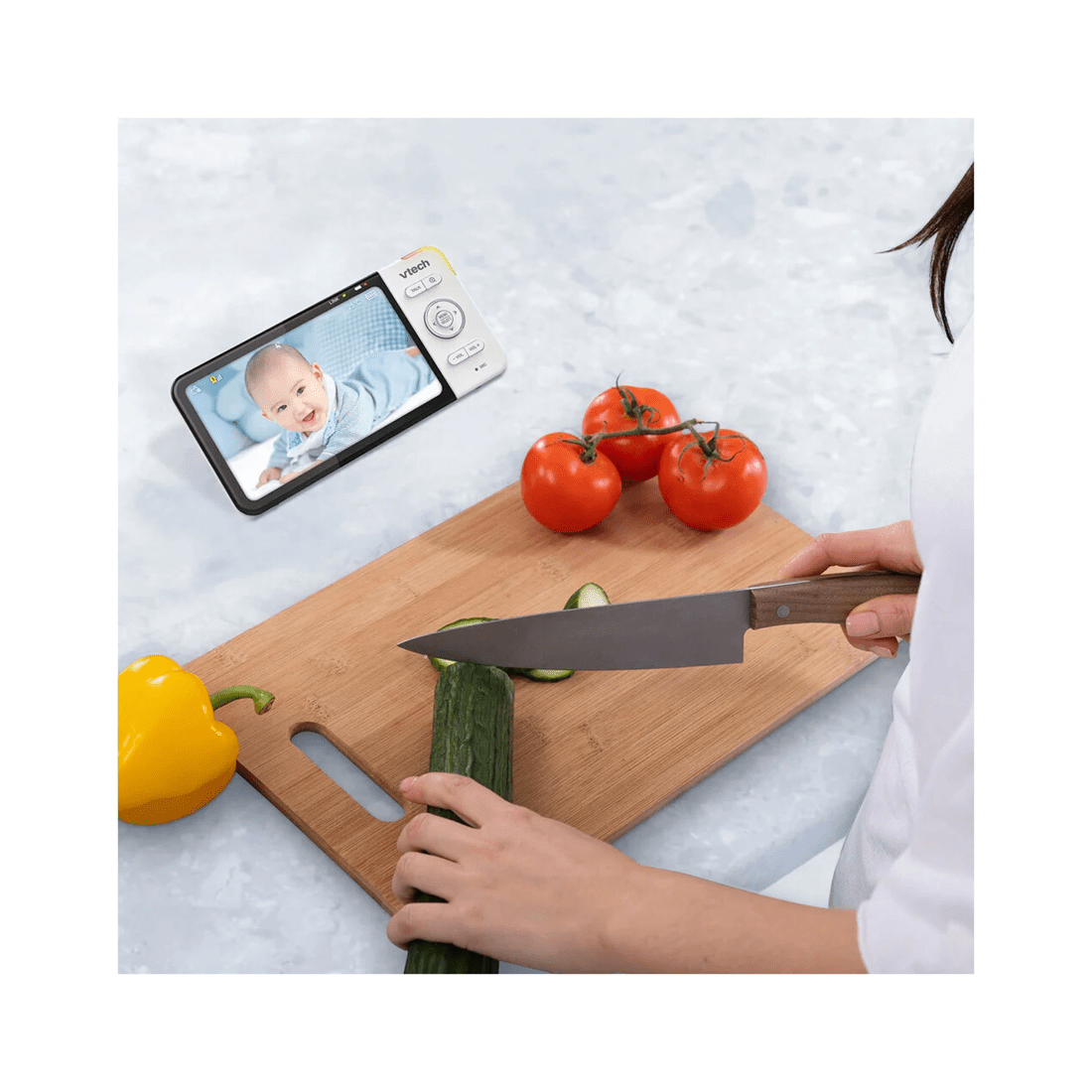 1 Vtech 2-camera 5 Inch Hd Pan Tilt Video Baby Monitor With Remote Access 720p
 - White, 1 of 1