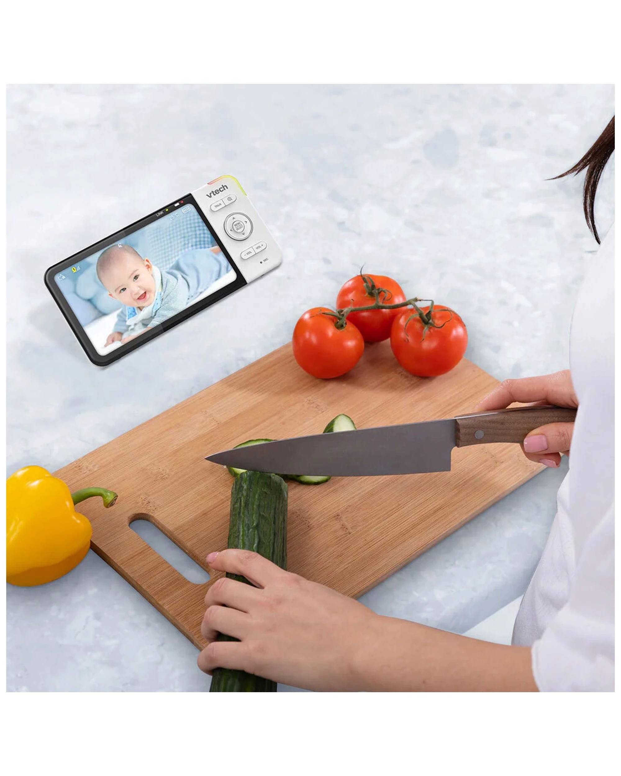 1 Vtech 2-camera 5 Inch Hd Pan Tilt Video Baby Monitor With Remote Access 720p
 - White, 1 of 1