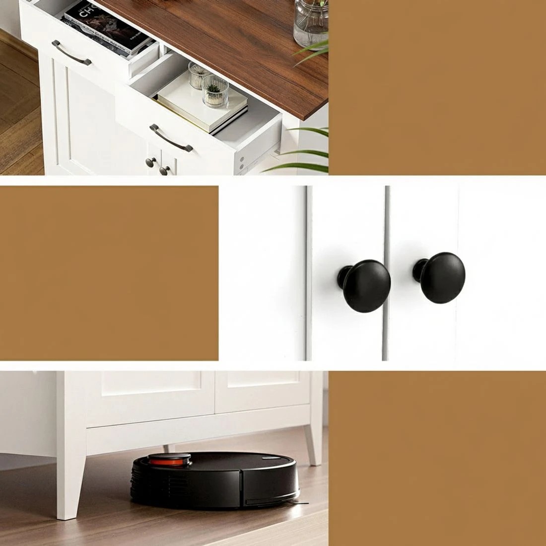 5 Artiss Buffet Sideboard Storage Cabinet Kitchen Cupboard Hallway 2 Drawers - Multi, 5 of 6