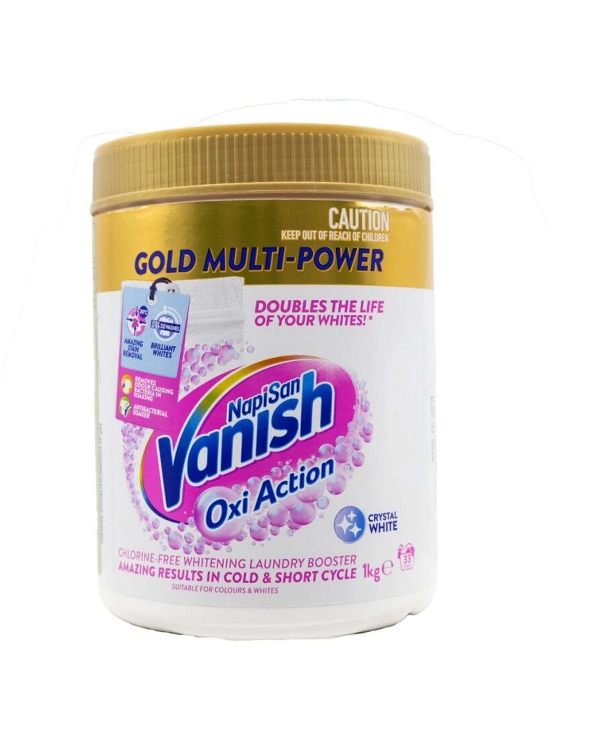 2 Vanish 3PK Napisan Oxi Action Multi Stain Remover Powder 1kg - White, 2 of 4