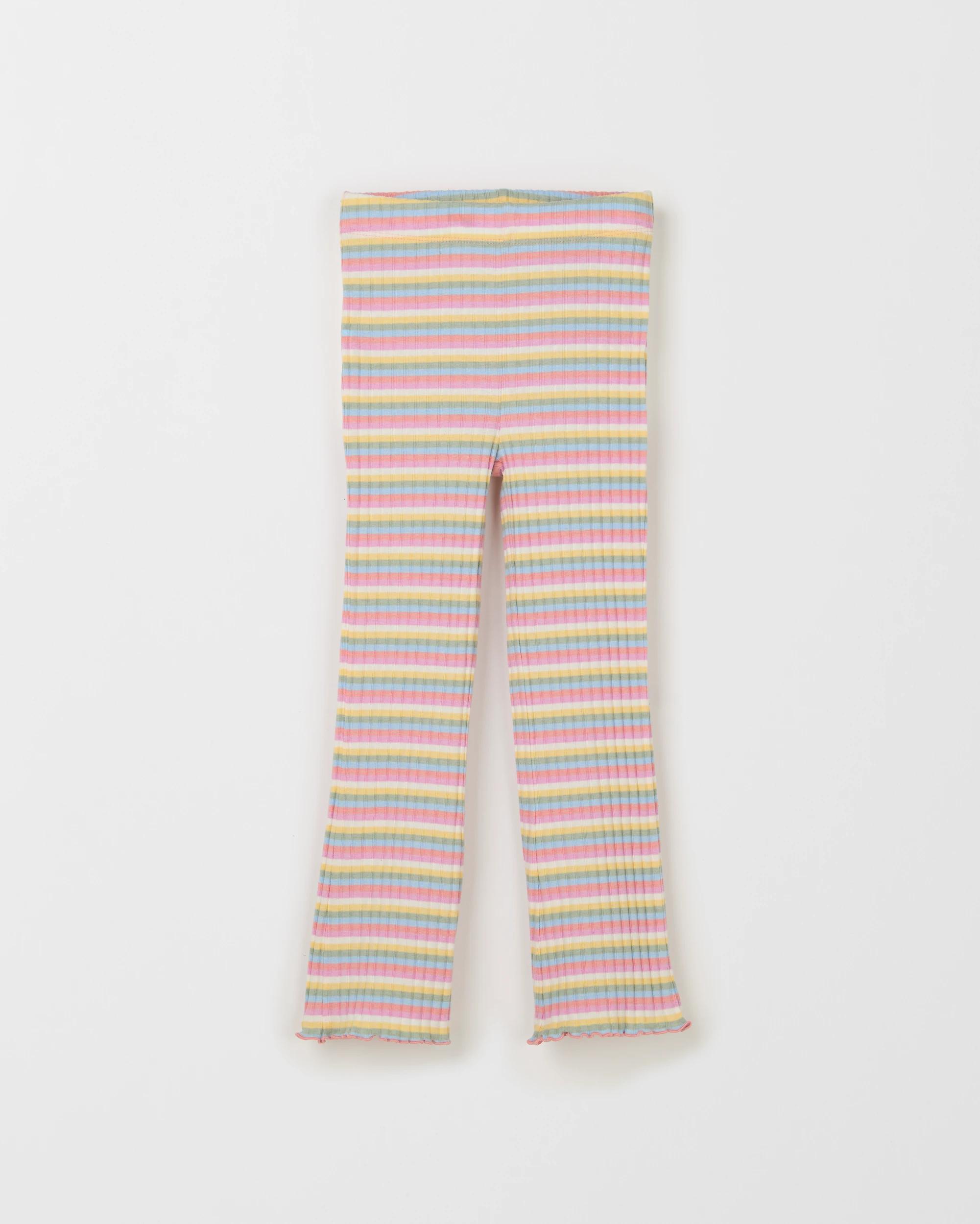 1 Target Kids Rib Flare Leggings RAINBOW STRIPE, 1 of 2