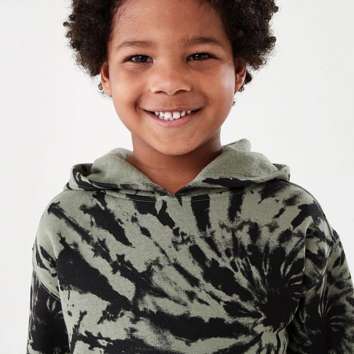 3 Print Hoodie Grn Tiedye, 3 of 9