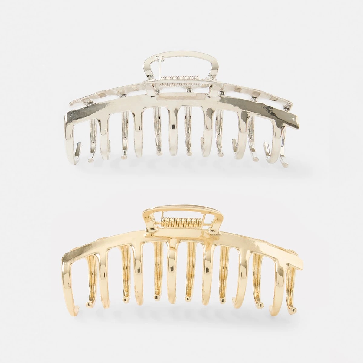 1 2 Pack Gold Tone and Silver Tone Barrel Claw Hair Clips, 1 of 7