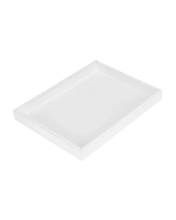 White Textured Edge Decor Tray