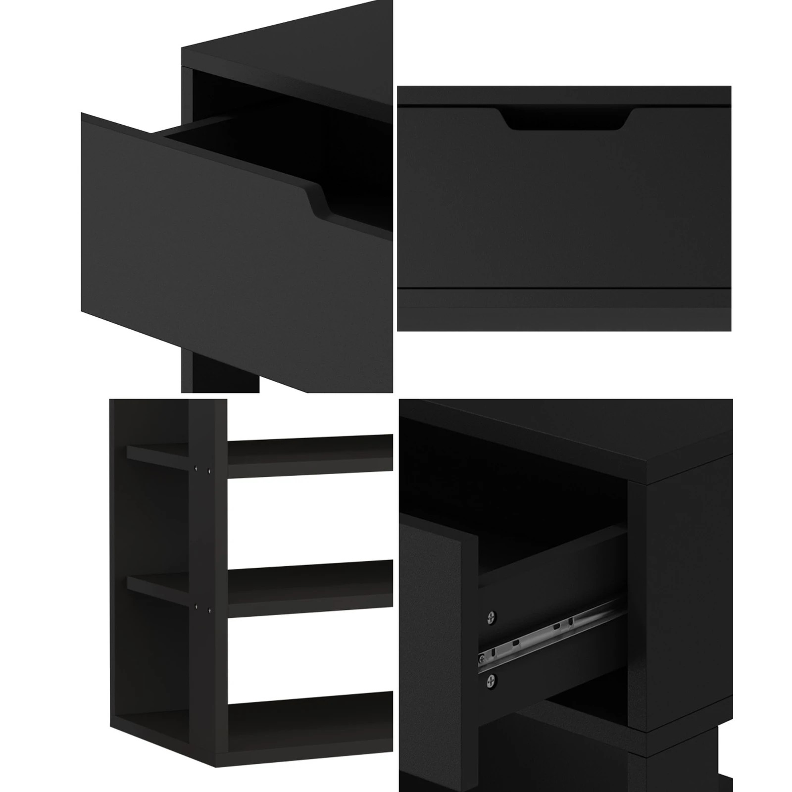 4 Oikiture Shoes Storage Rack 5-tier Shelves Shoe Storage Cabinet Drawer
 - Black, 4 of 10