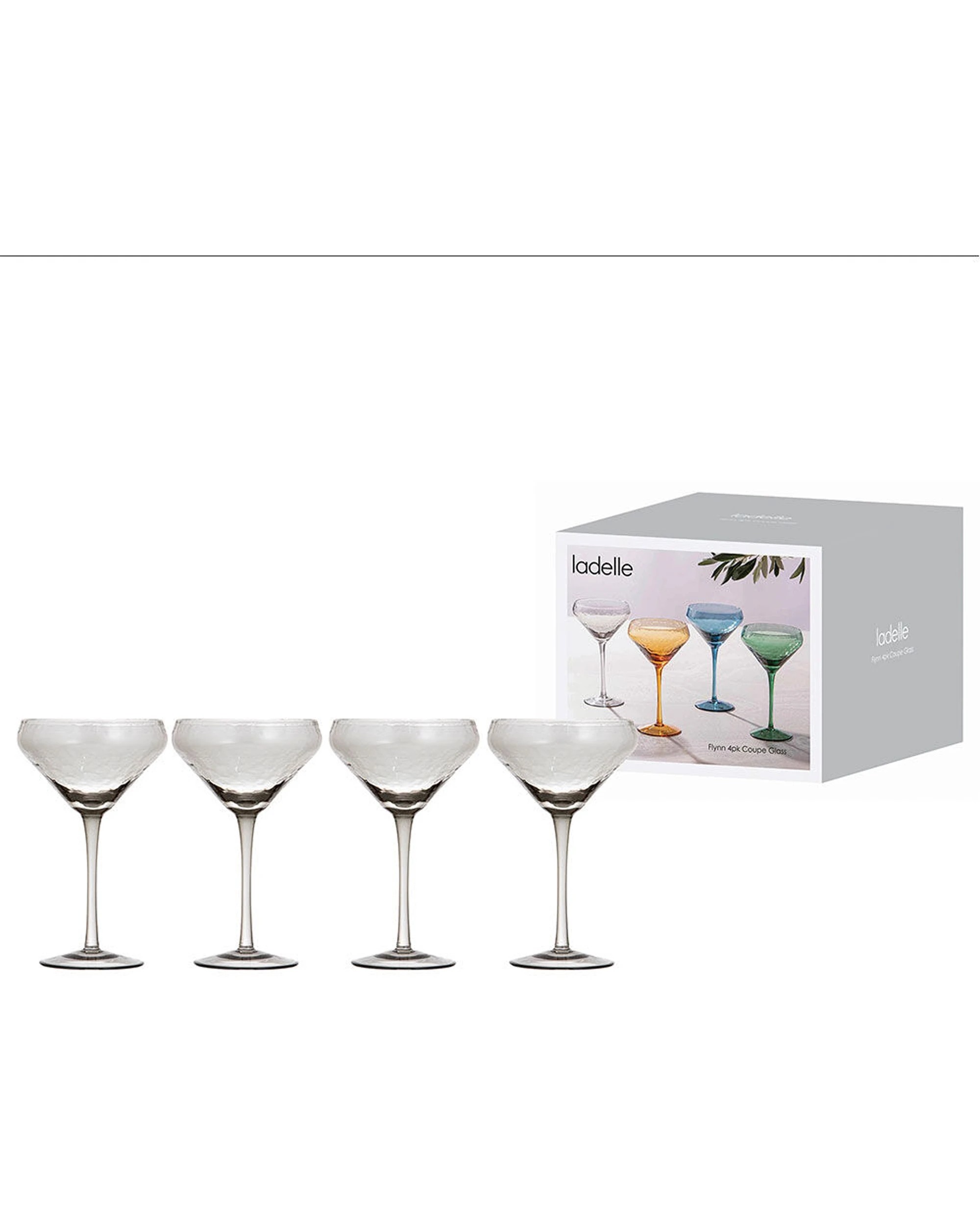 2 Ladelle 4pc Flynn Coupe Glass Stemware 18cm Set - Charcoal, 2 of 2