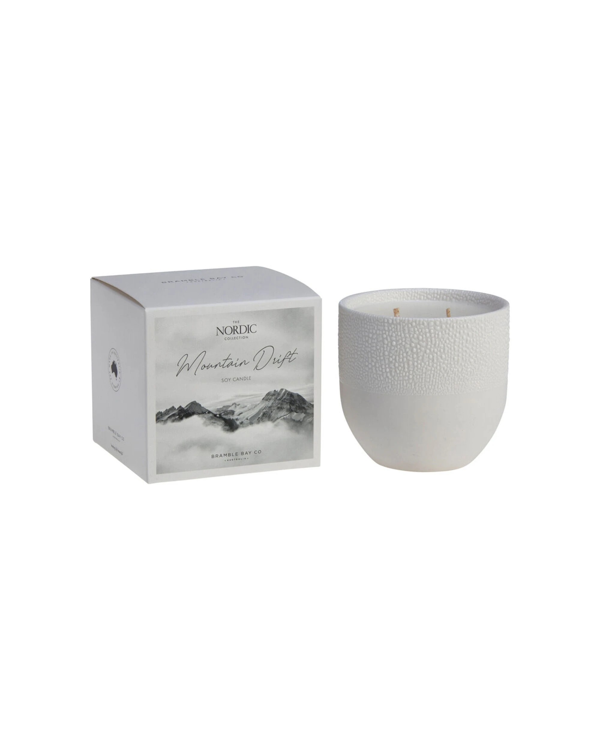 1 Bramble Bay Nordic Mountain Drift Scented Candle Fir Needle Bergamot & Musk 400g - White, 1 of 5