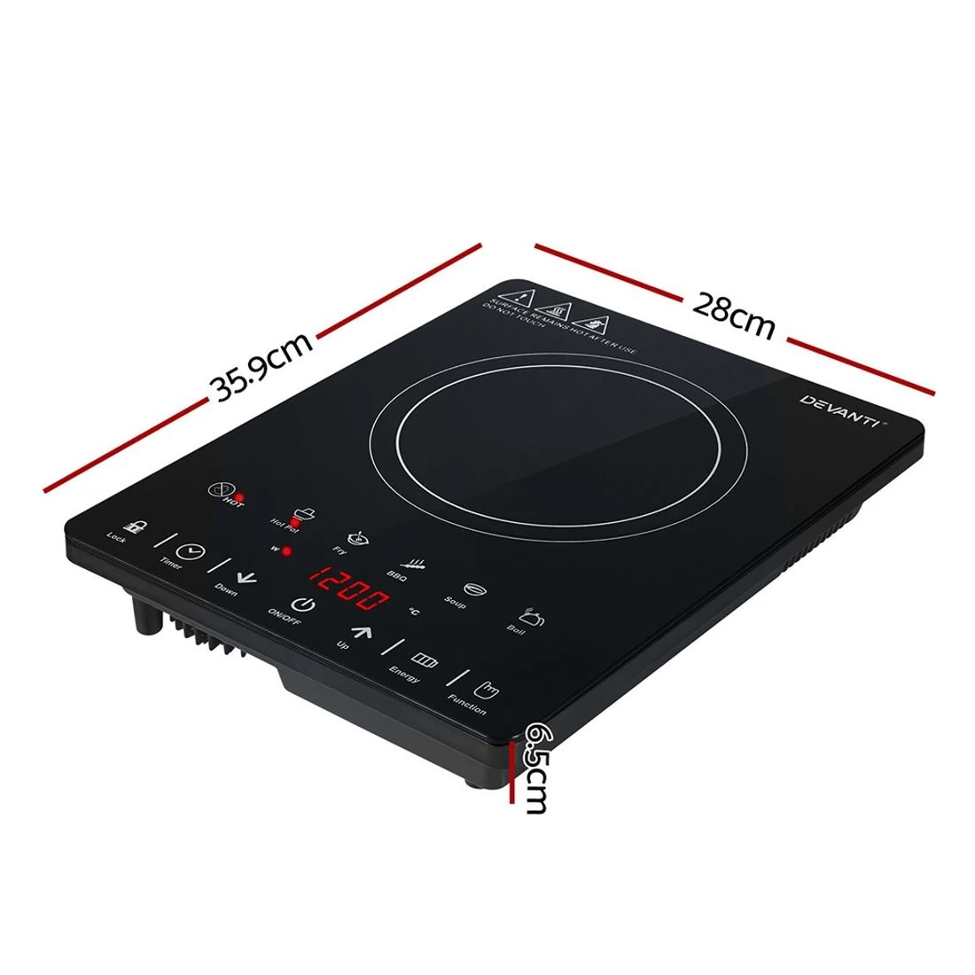 3 Devanti Electric Ceramic Cooktop 30cm - Black, 3 of 8