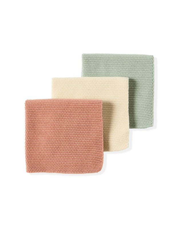 Pack of 3 Knitted Dish Cl