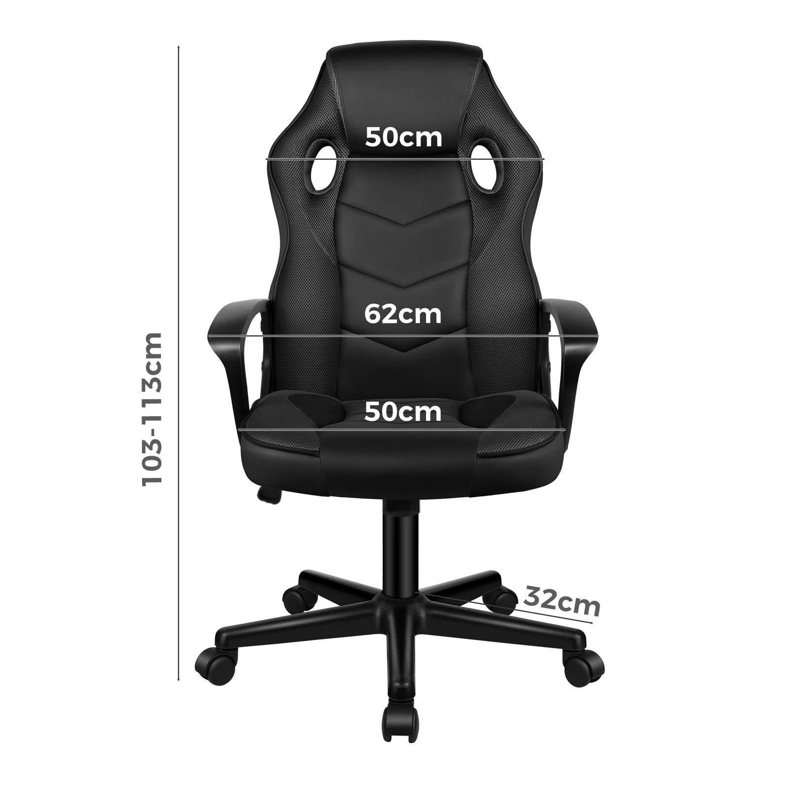 3 Alfordson Gaming Chair Racing Office Executive Computer Seat Work - Black, 3 of 10