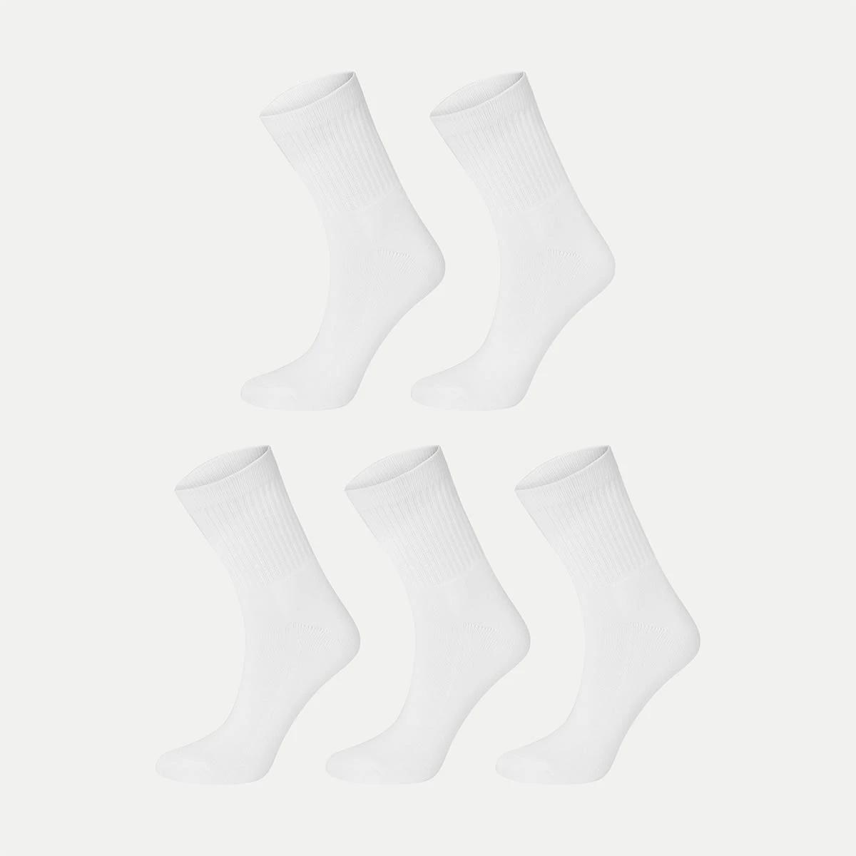 1 5 Pack Quarter Crew Socks WHITE, 1 of 3