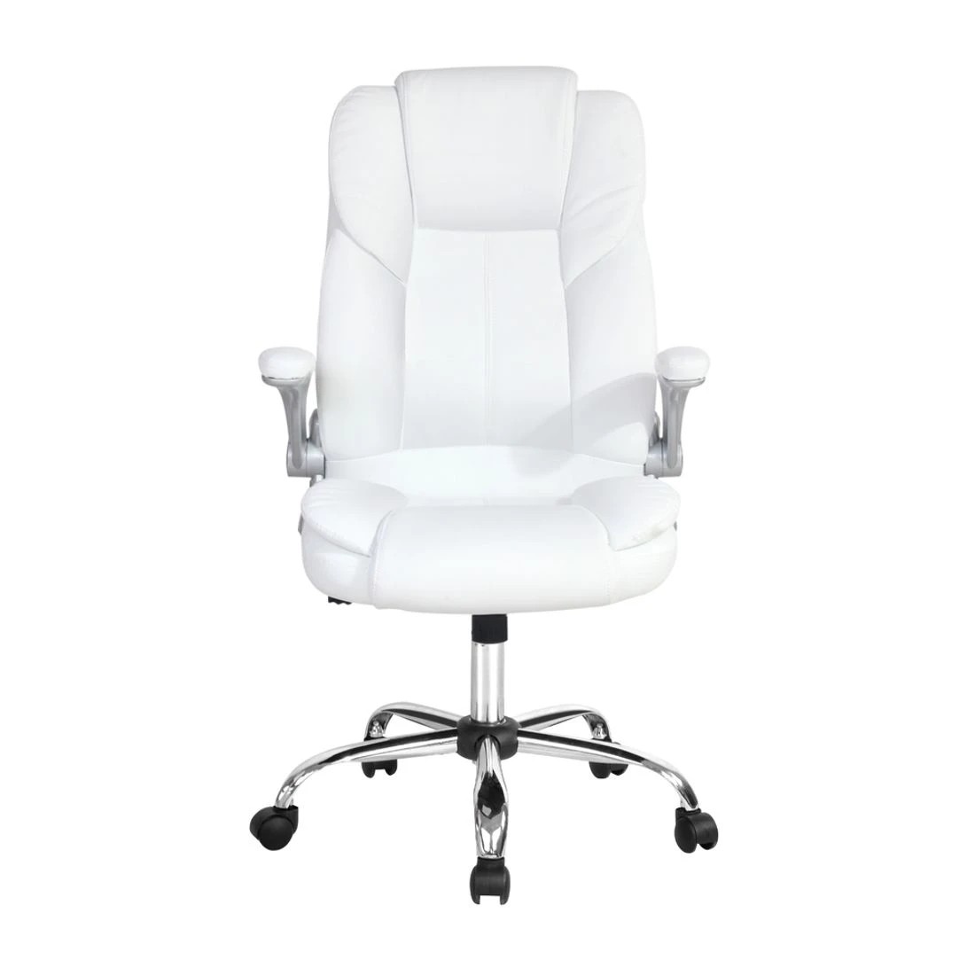 4 Artiss Executive Office Chair Leather Tilt - White, 4 of 9