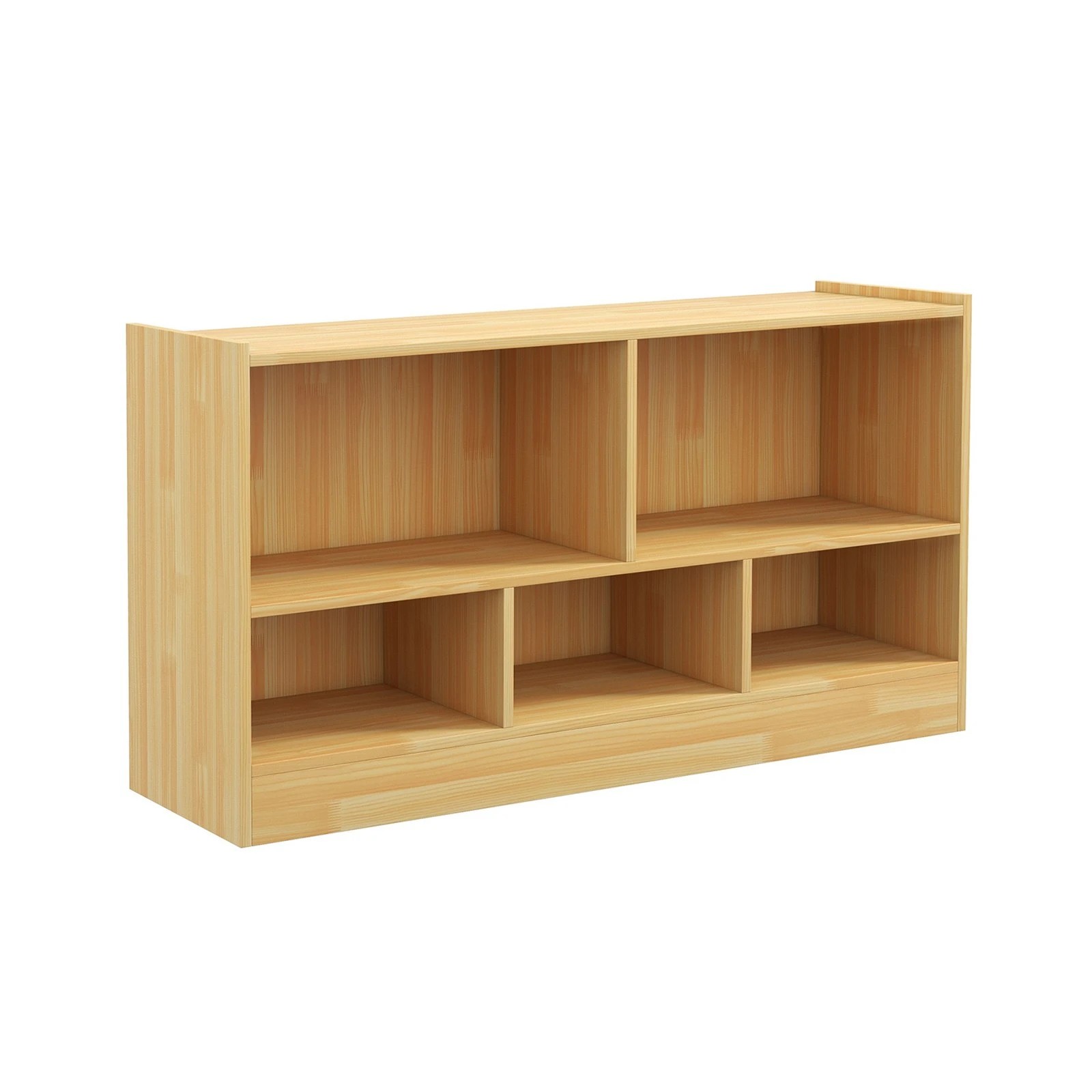 1 Costway Wooden Toy Organiser 5-Cube Cabinet Bookcase - Natural, 1 of 5