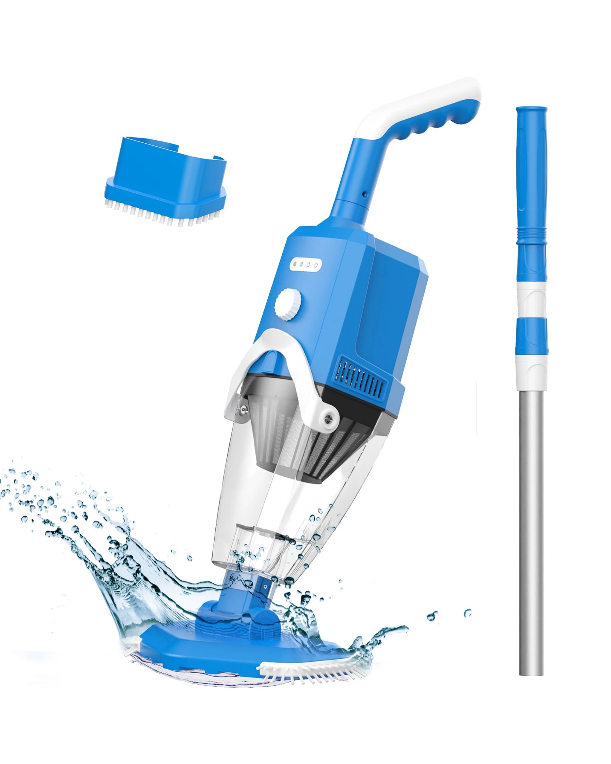 1 Advwin Rechargeable Pool Vacuum Cleaner with Telescopic Pole - Blue, 1 of 8