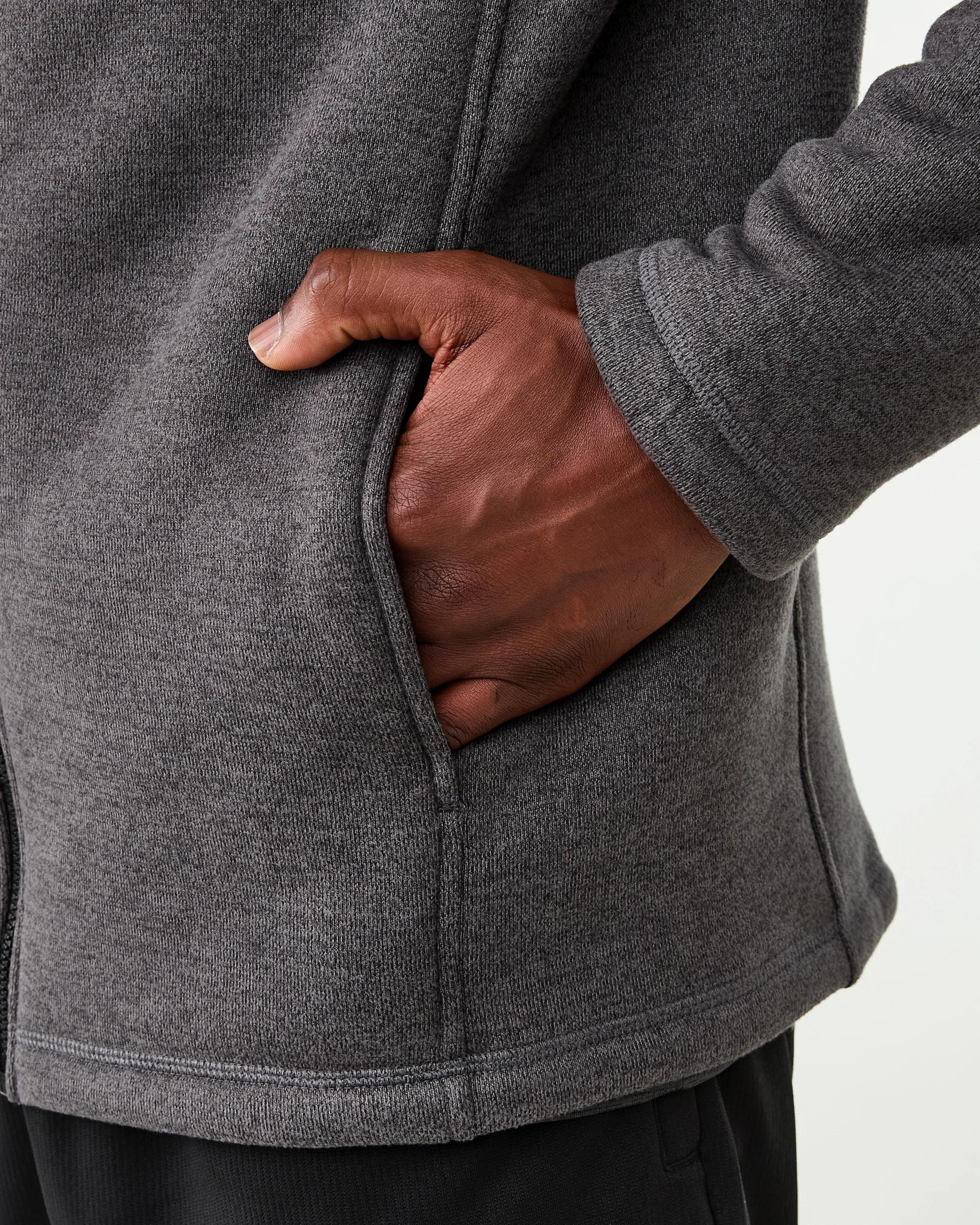 8 Active Mens Knit Sherpa Jacket Char Marle, 8 of 8