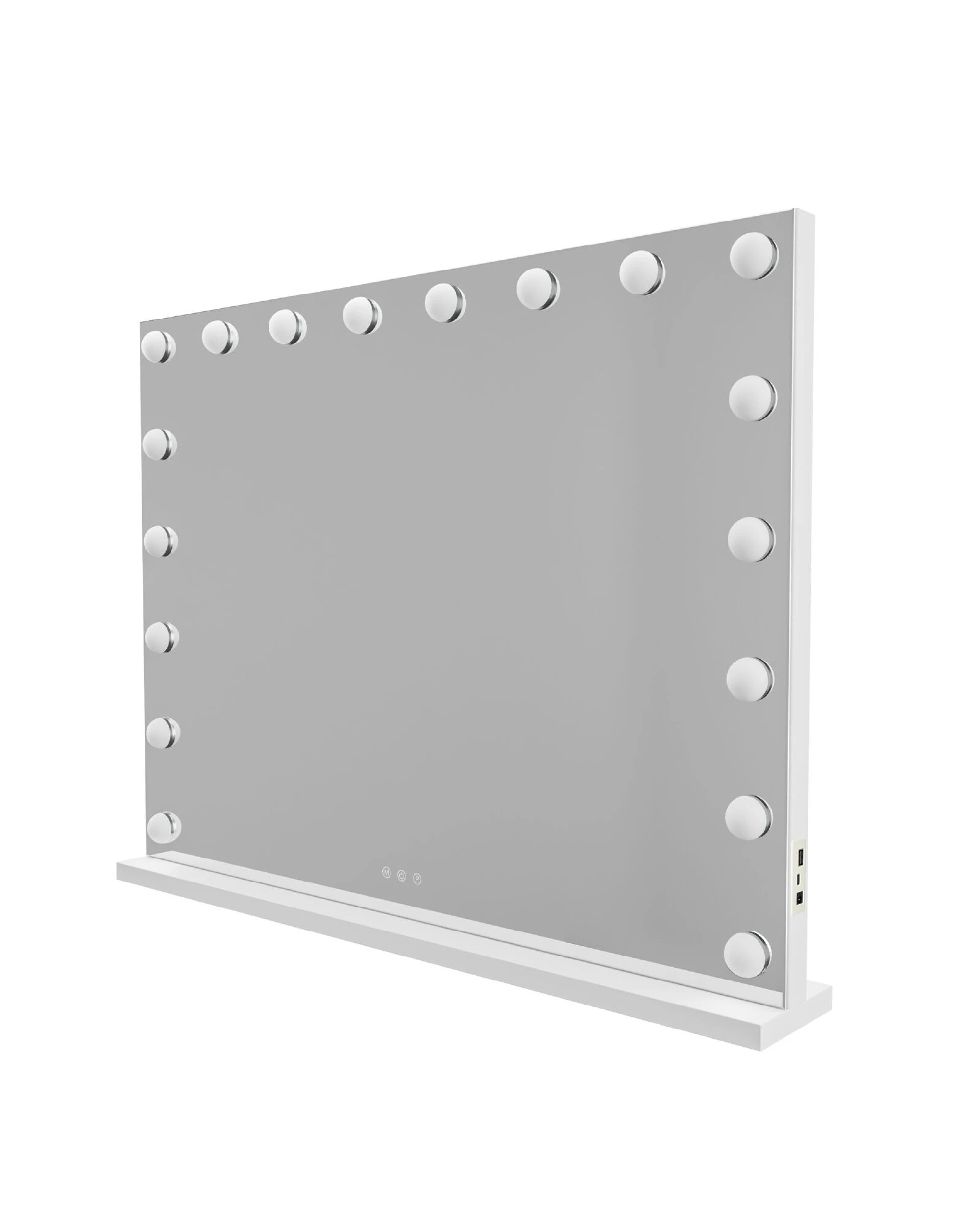 1 Lenoxx LED Beauty Mirror with 18 Bulbs, Colour Settings, USB A and USB C, White, 80 x 62cm, 1 of 4