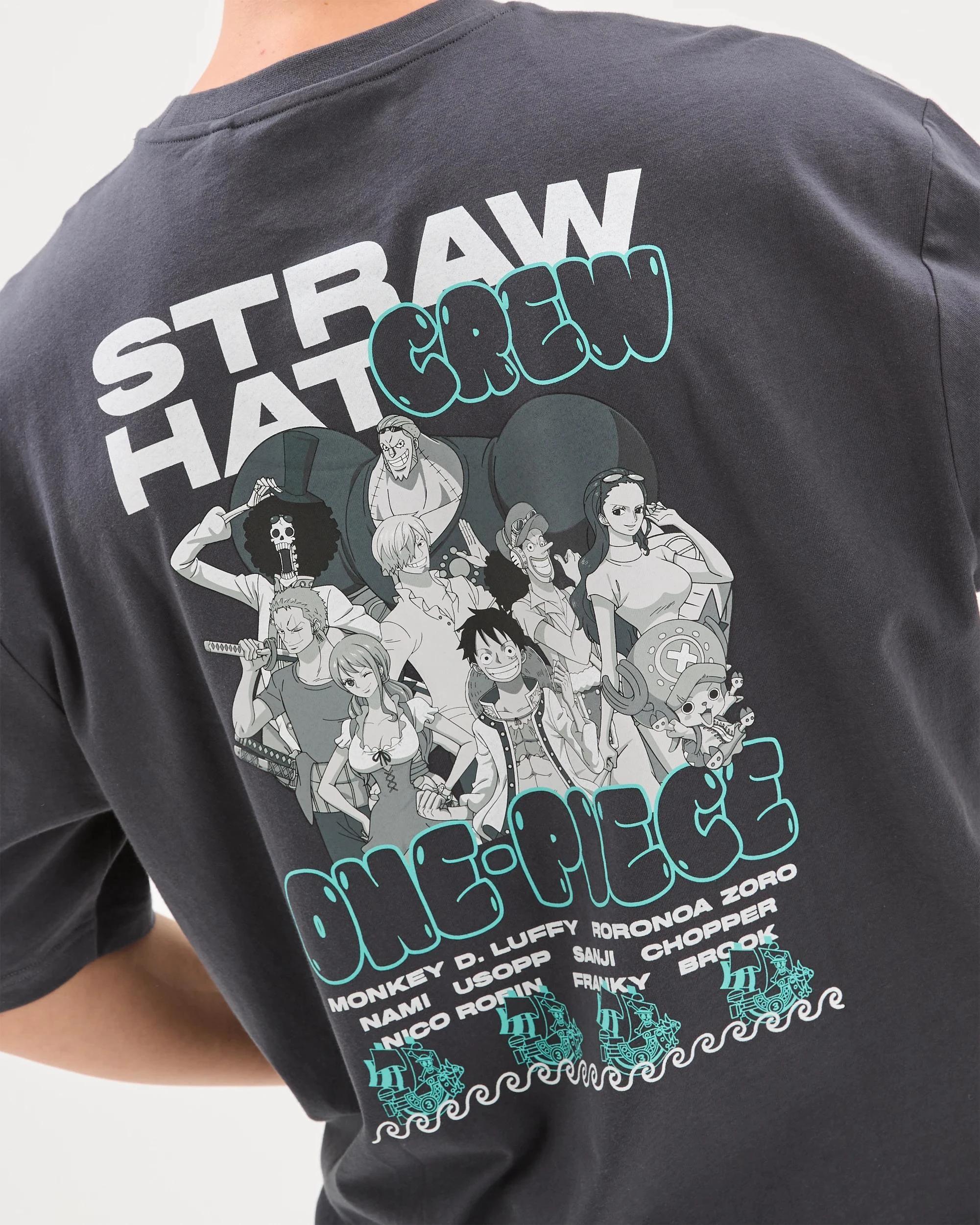 3 Licensed One Piece Straw Hat Crew T-Shirt BLACK, 3 of 6