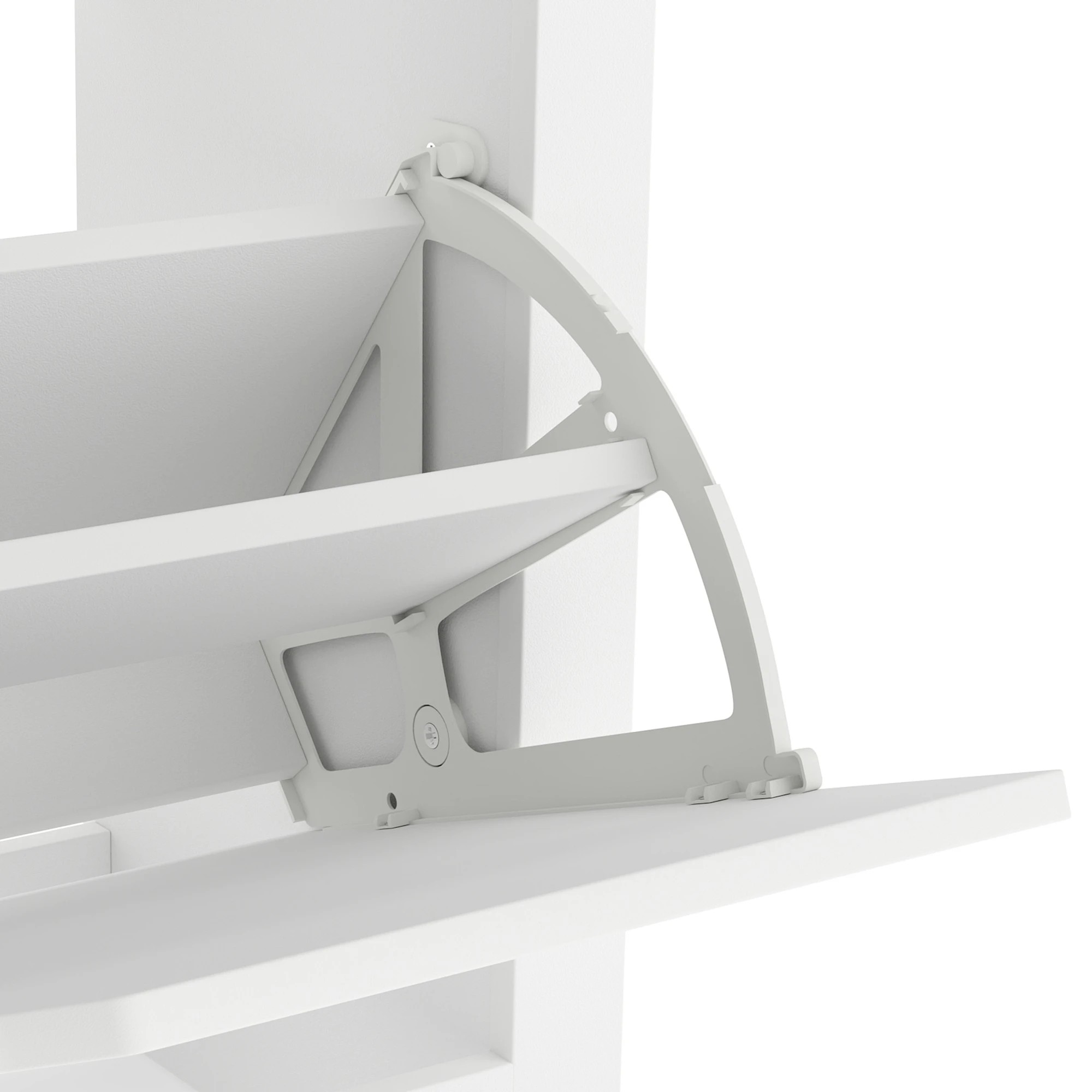 4 Levede Narrow Shoe Cabinet 2 Flip Drawers - White, 4 of 9