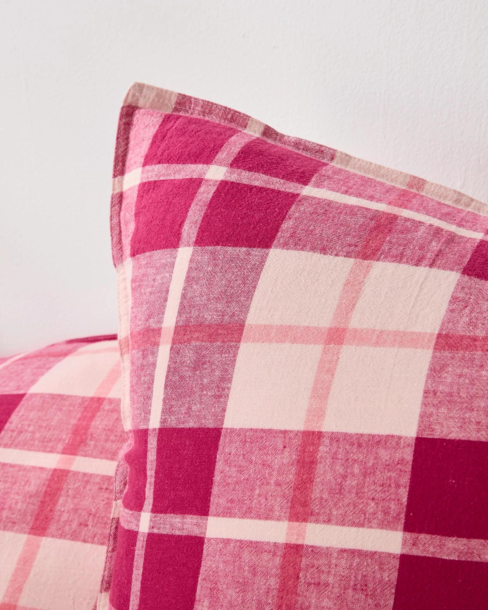 3 Target Ashlee Check Linen/Cotton European Pillowcase - Queen Bed - Pink, 3 of 7