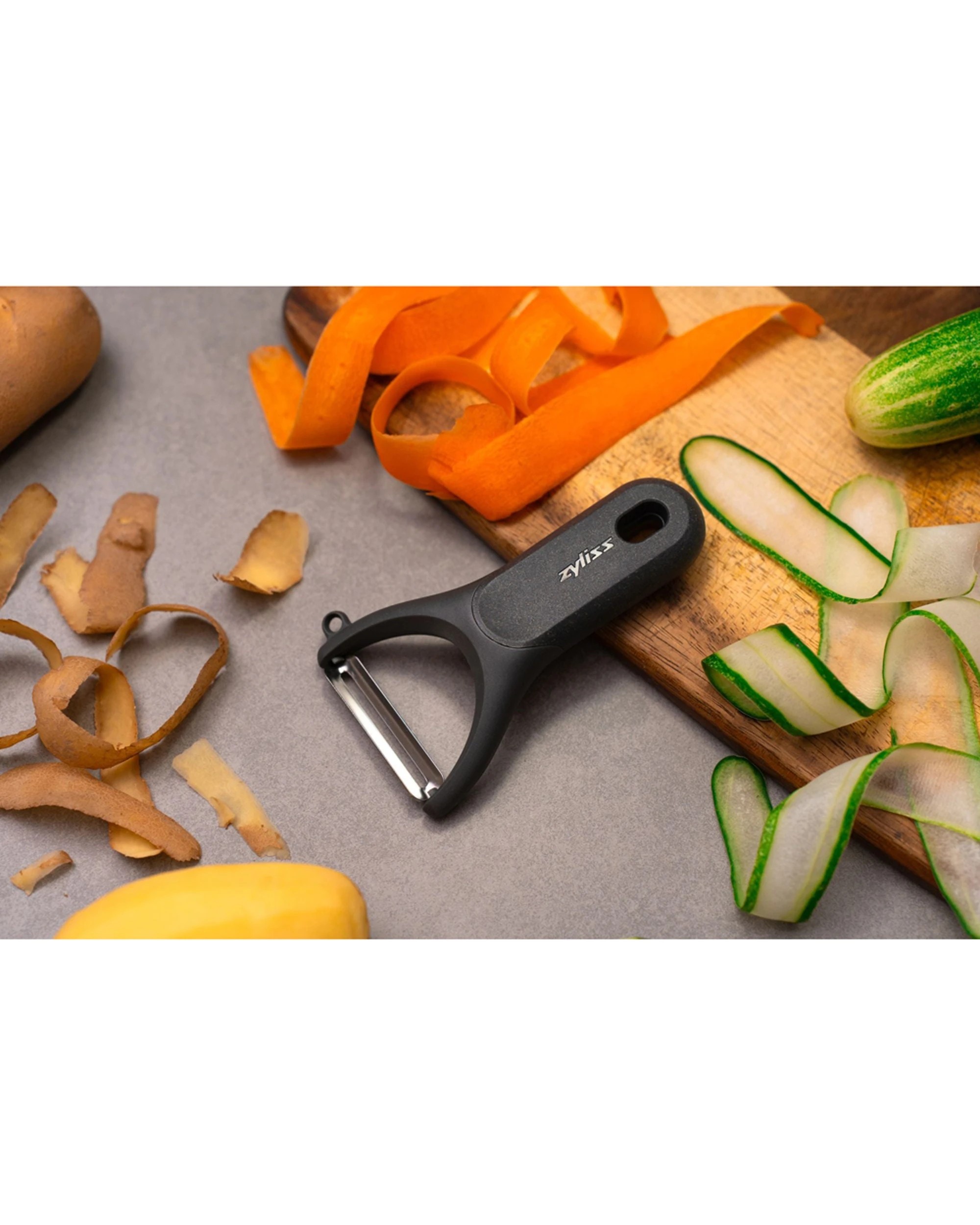 2 Zyliss Swivel Y Peeler Stainless Steel Blade With Ergonomic Wheat Straw Handle - Grey, 2 of 6