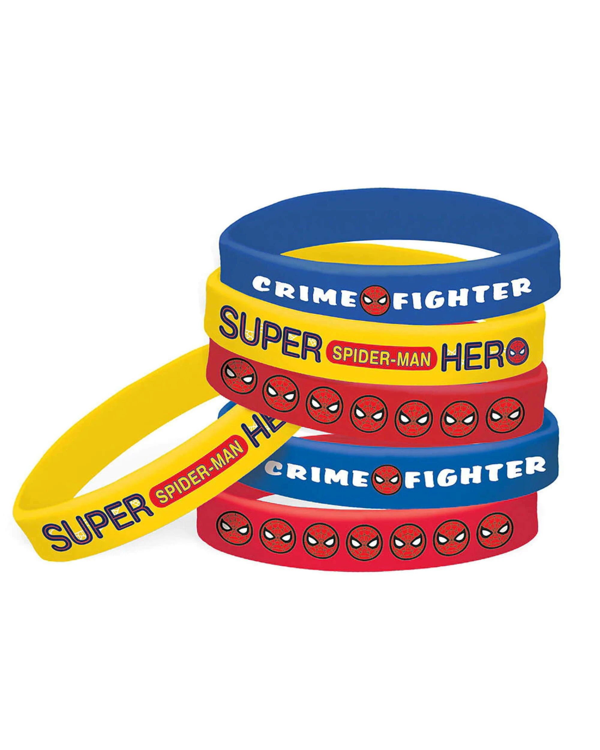 1 Amscan Spiderman Webbed Wonder Wristbands Pack of 6, 1 of 1