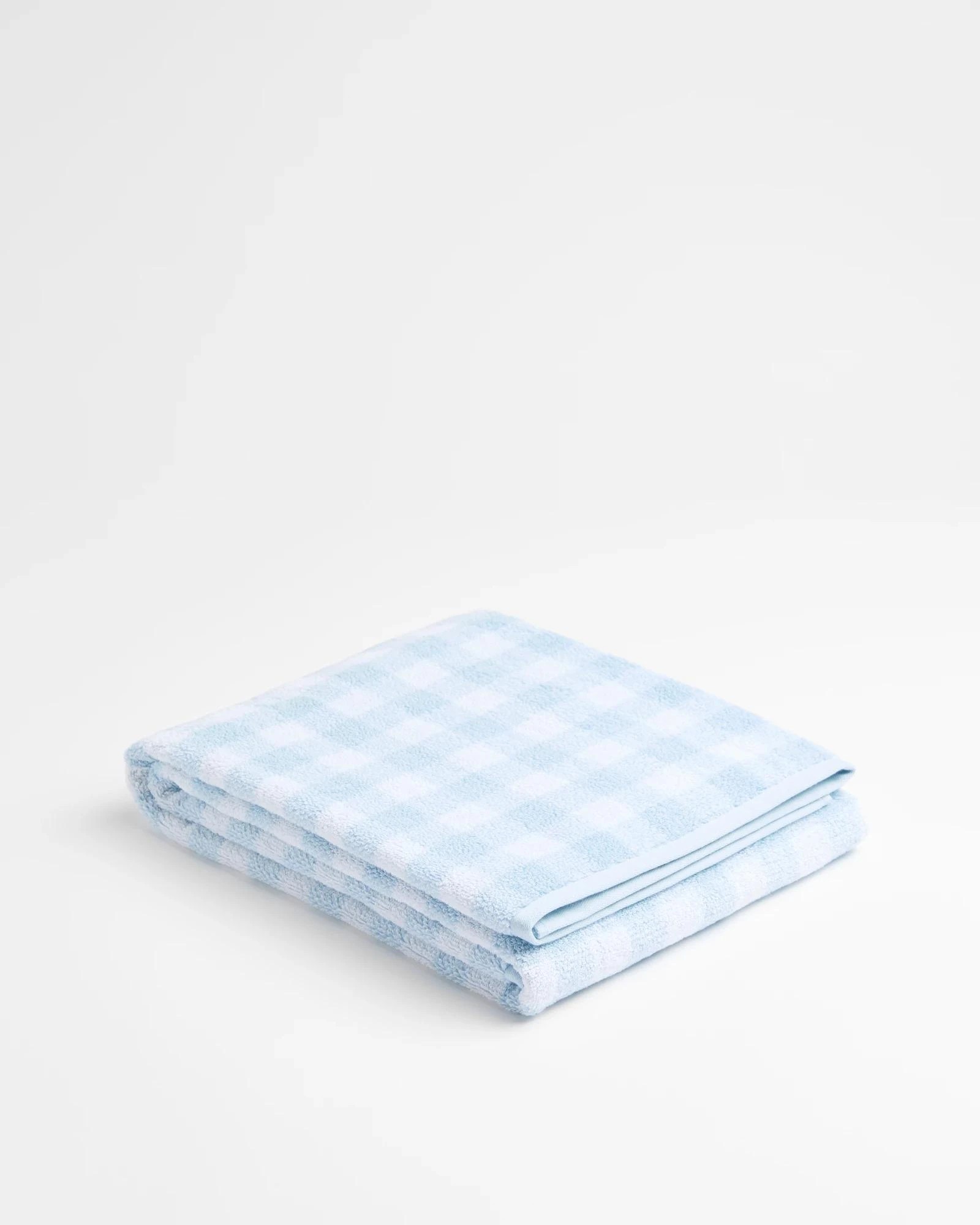 1 Target Georgie Australian Cotton Gingham Bath Sheet - Blue, 1 of 3