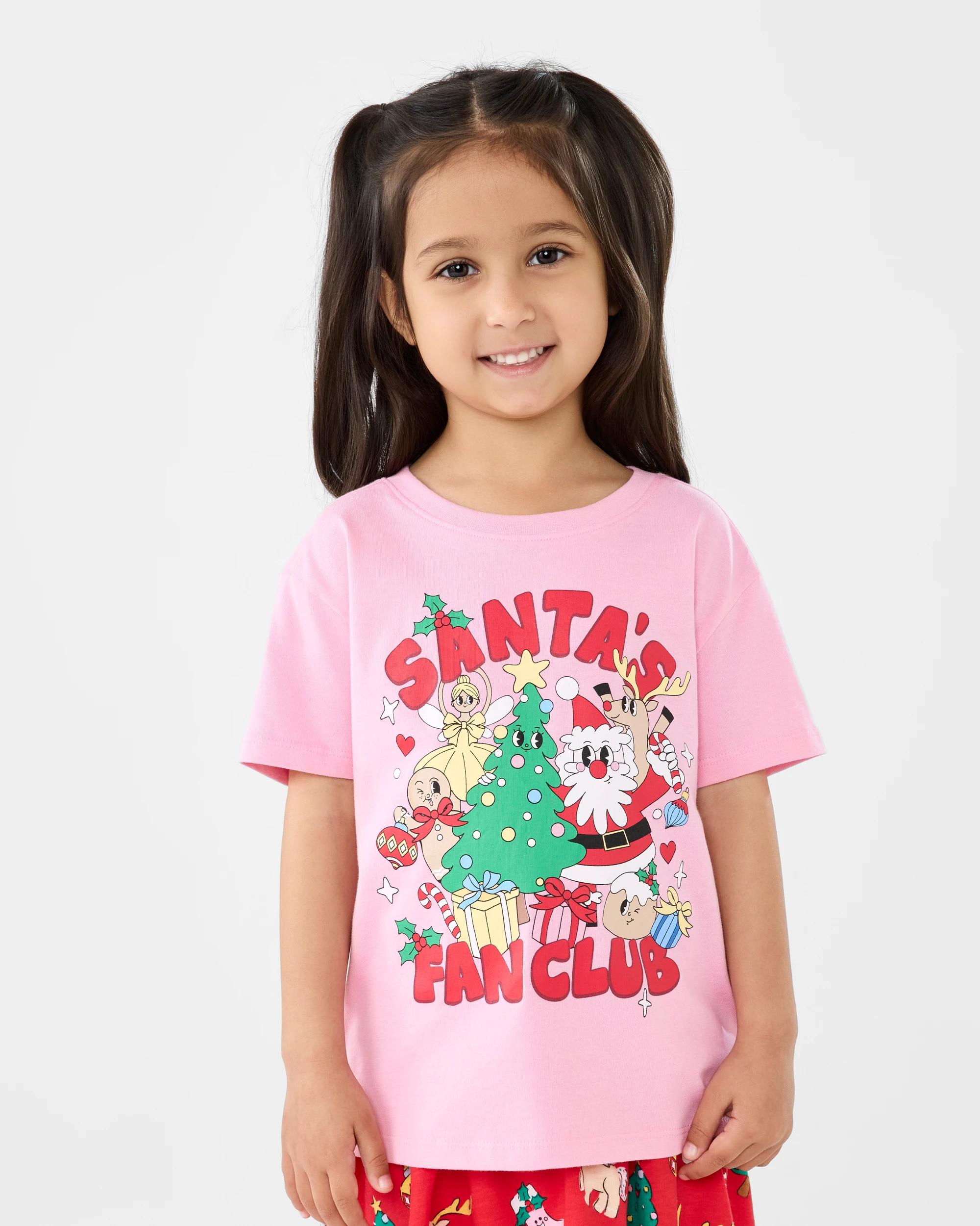 1 Christmas Print T-shirt Pnk Chrctr, 1 of 6